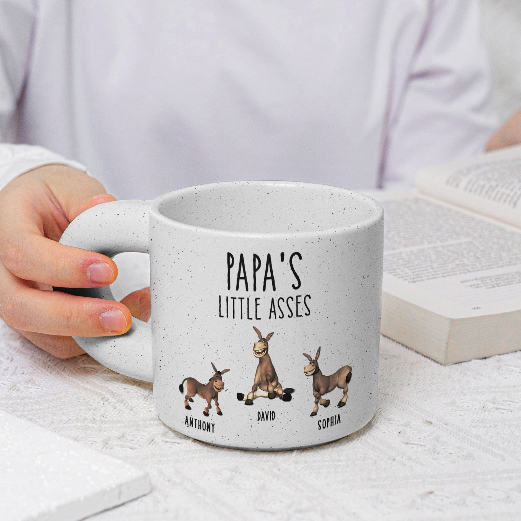 Grandpa's Little Asses - For Grandpa, Dad, Papa - Personalized Chunky Mug