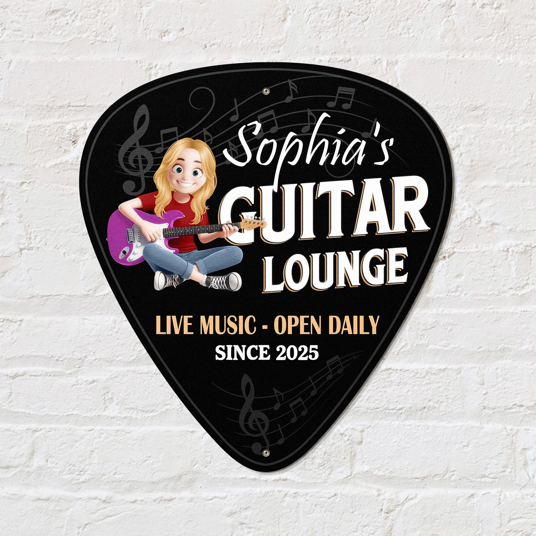 Guitar Lounge - Personalized Metal Sign