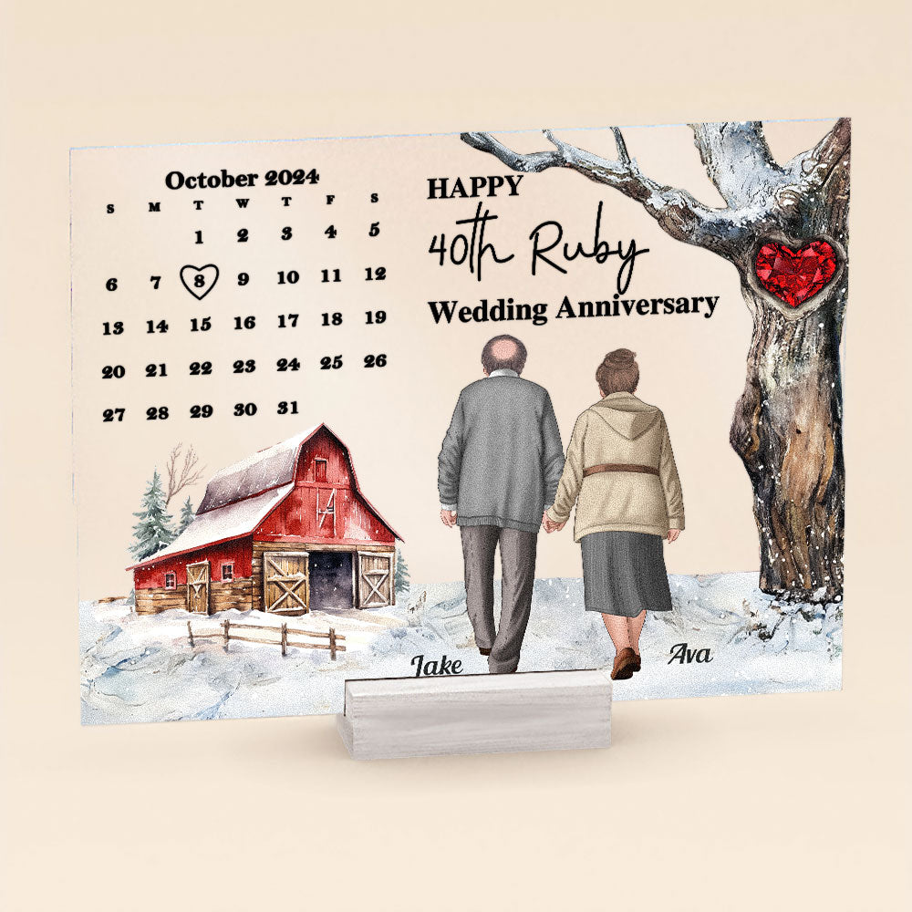 Happy Anniversary - Personalized Acrylic Plaque - Calendar