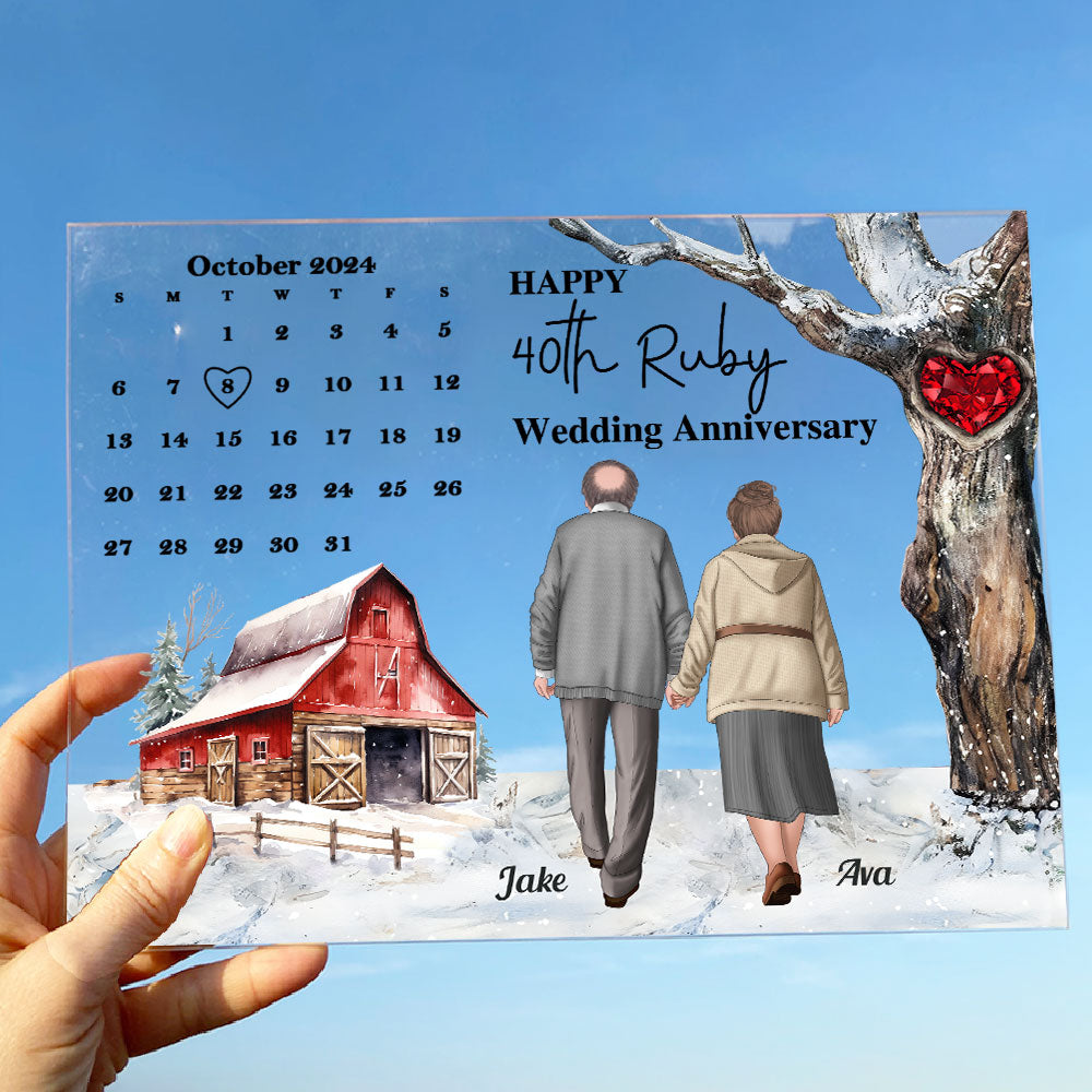 Happy Anniversary - Personalized Acrylic Plaque - Calendar
