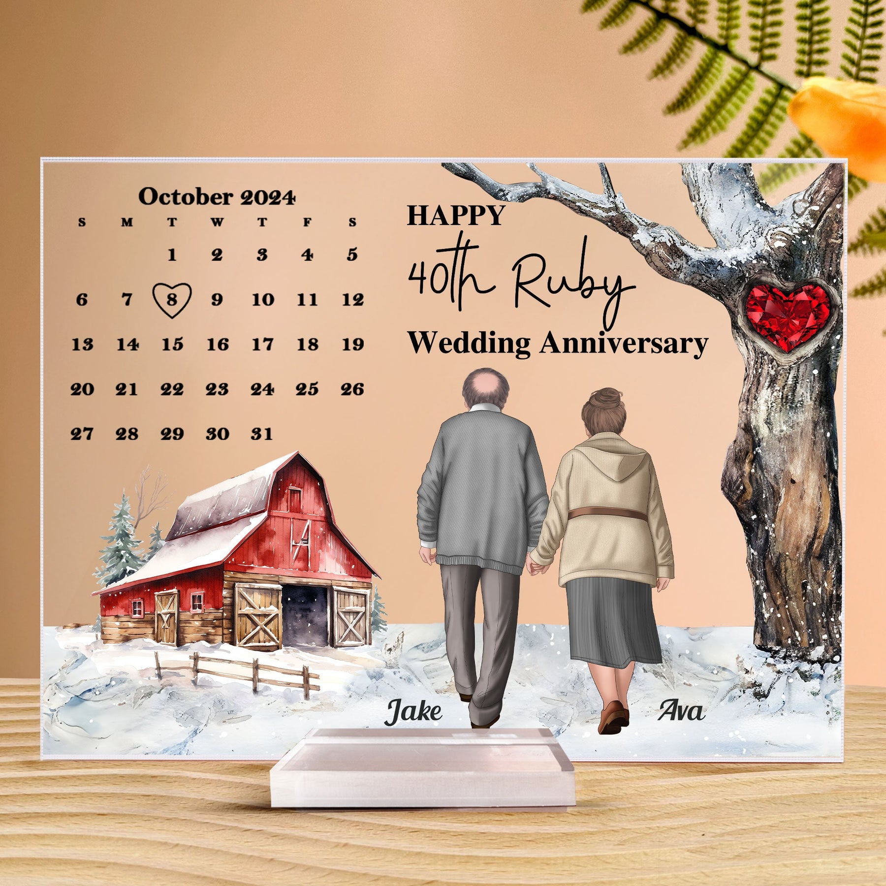 Happy Anniversary - Personalized Acrylic Plaque - Calendar
