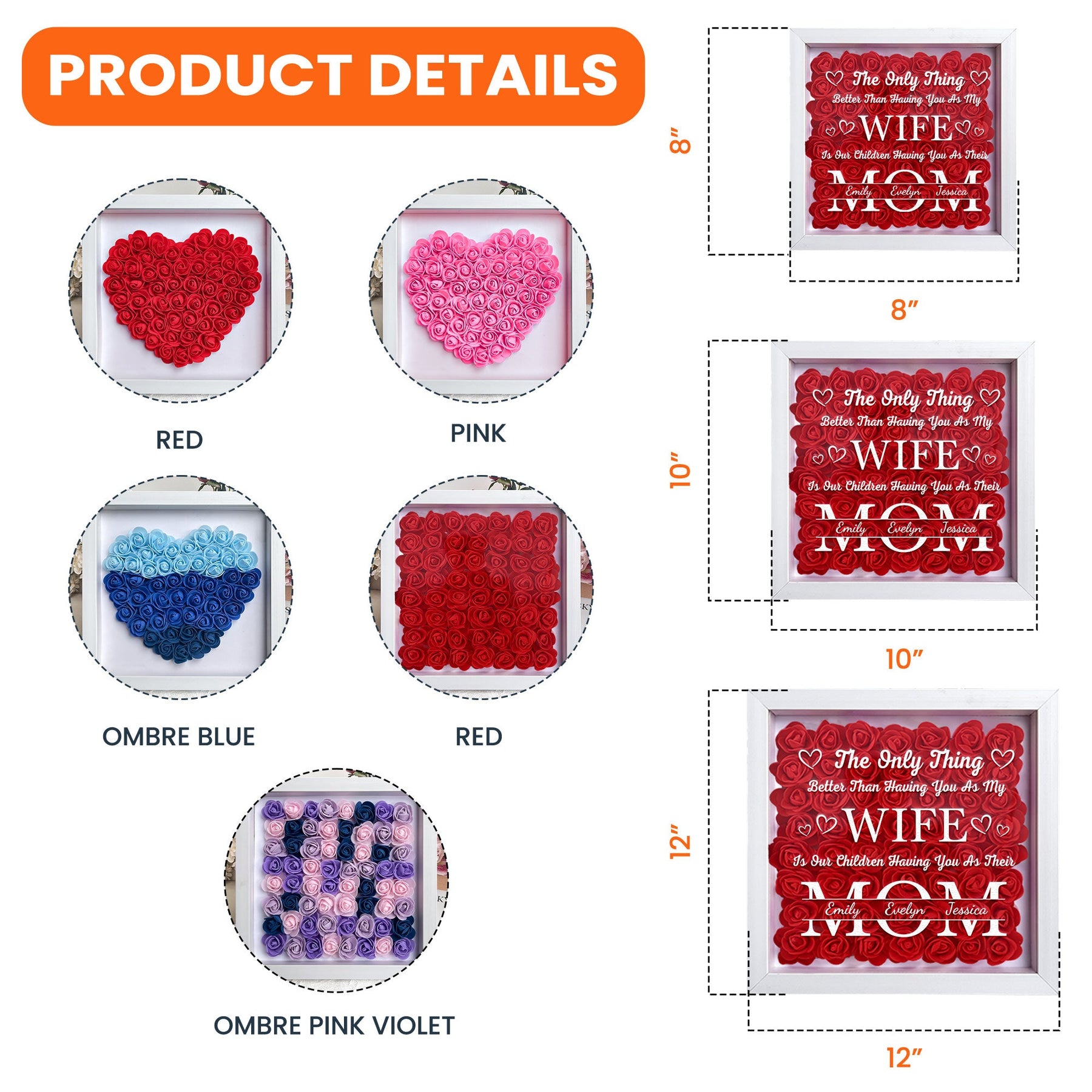 Having You As My Wife Mother's Day Gift - Personalized Flower Shadow Box With LED Light - Gift For Wife