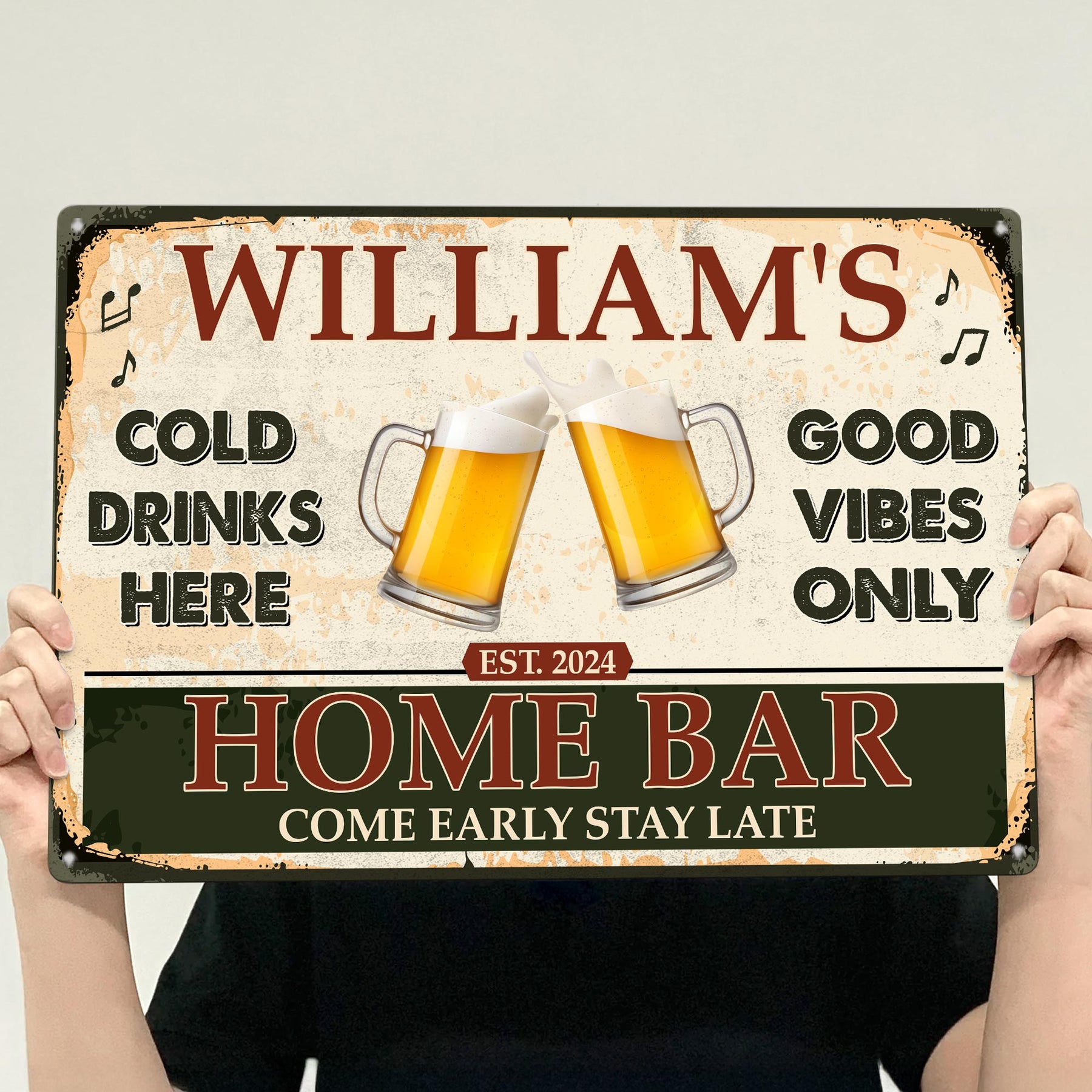 Home Bar - Personalized Metal Sign