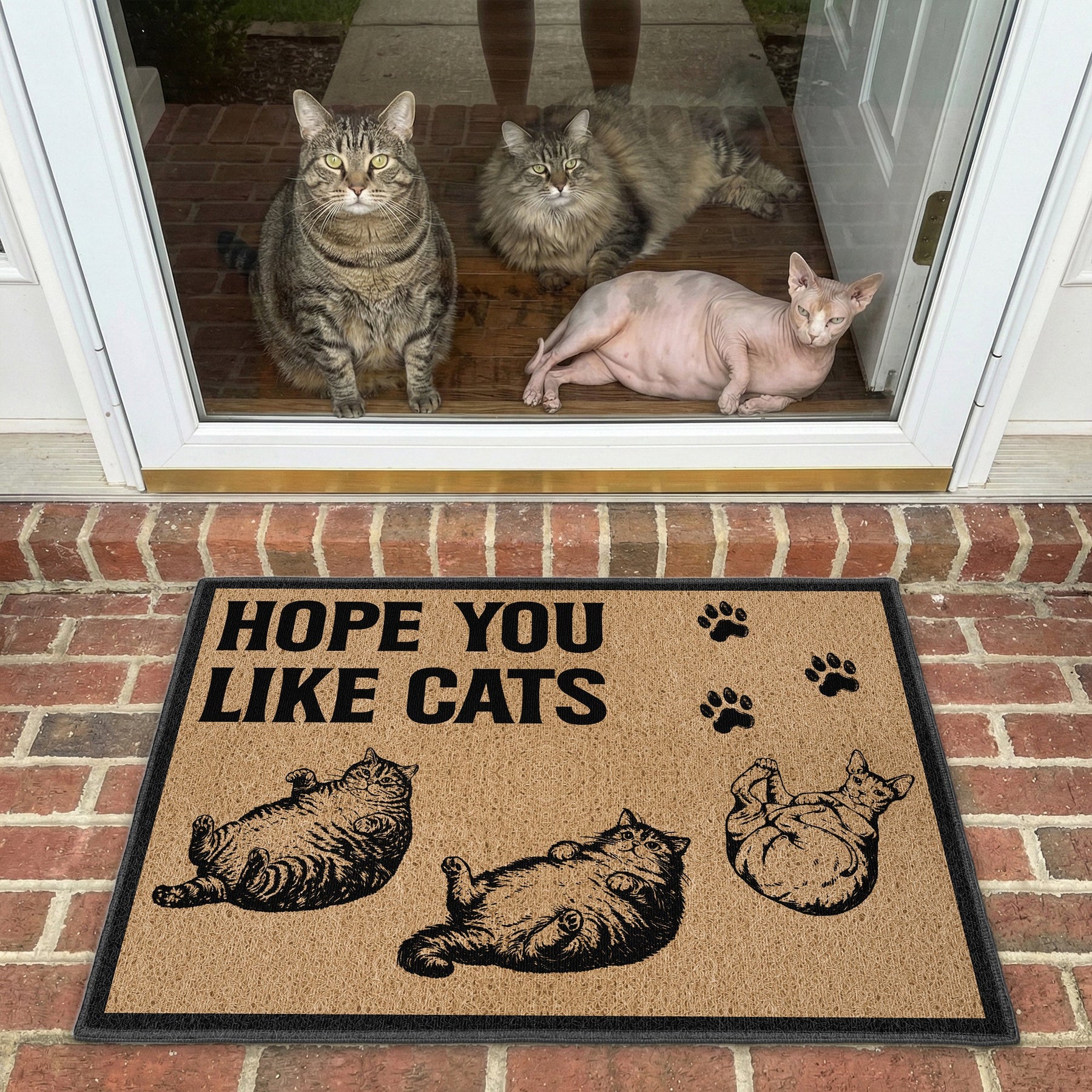 Hope You Like Cats - Chonky Cats - Personalized Doormat