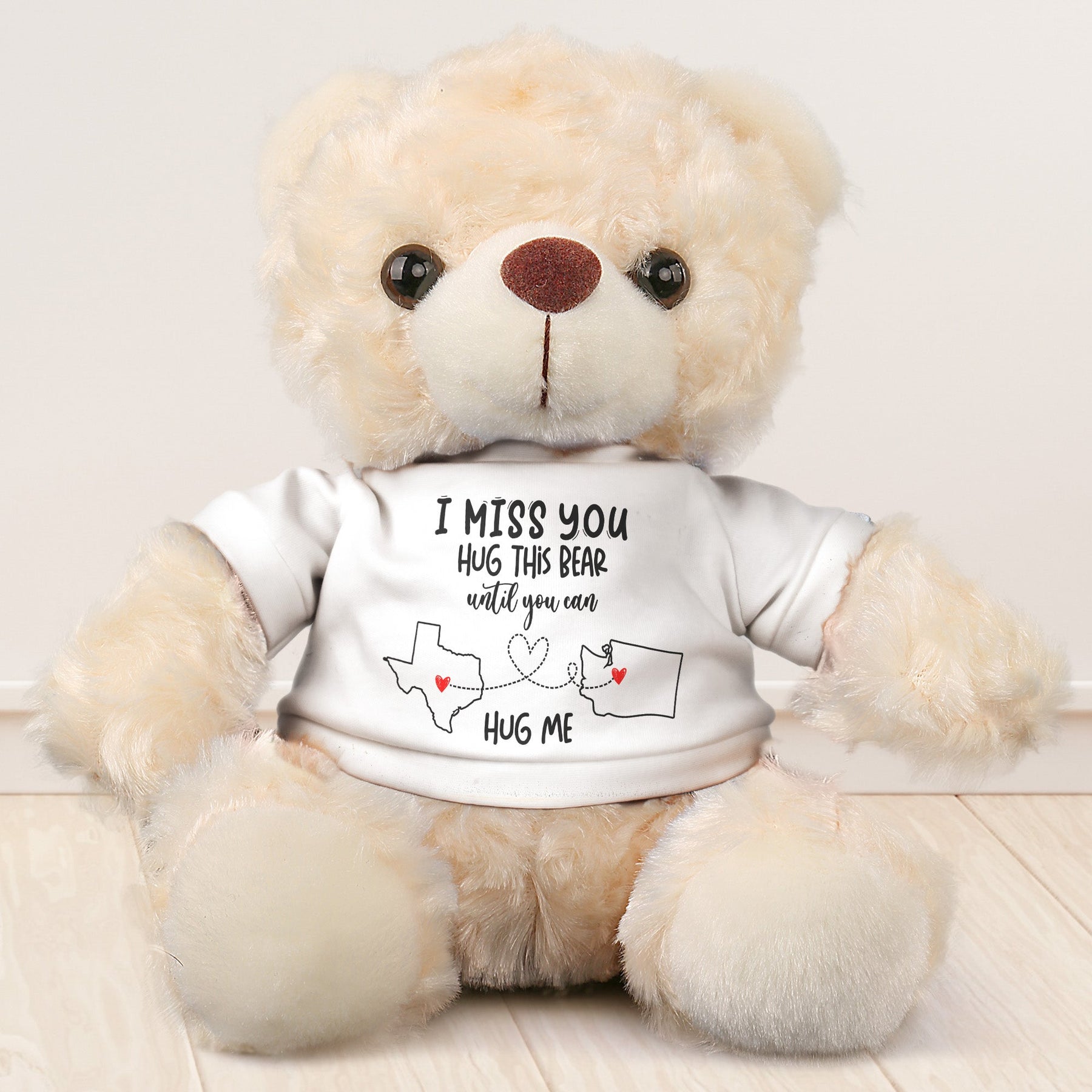 Hug This Bear Until You Can Hug Me - Teddy Bear With Personalized Shirt