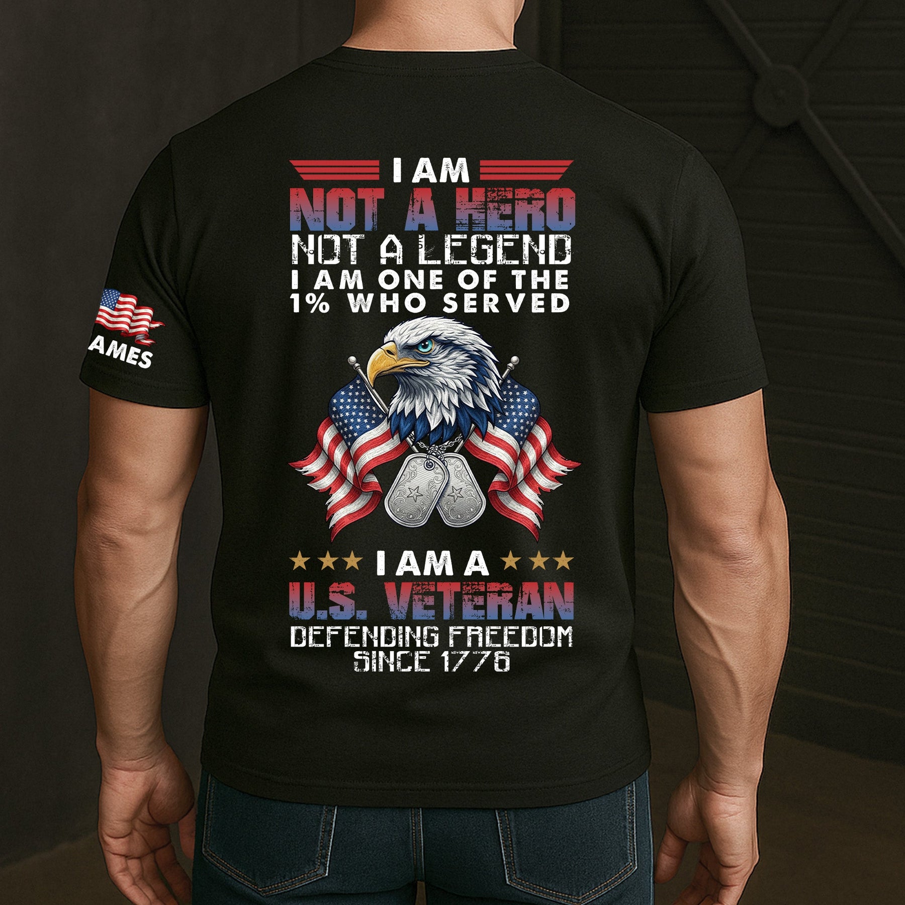 I Am A U.S. Veteran Defending Freedom Since 1776 - Personalized Back Printed Shirt