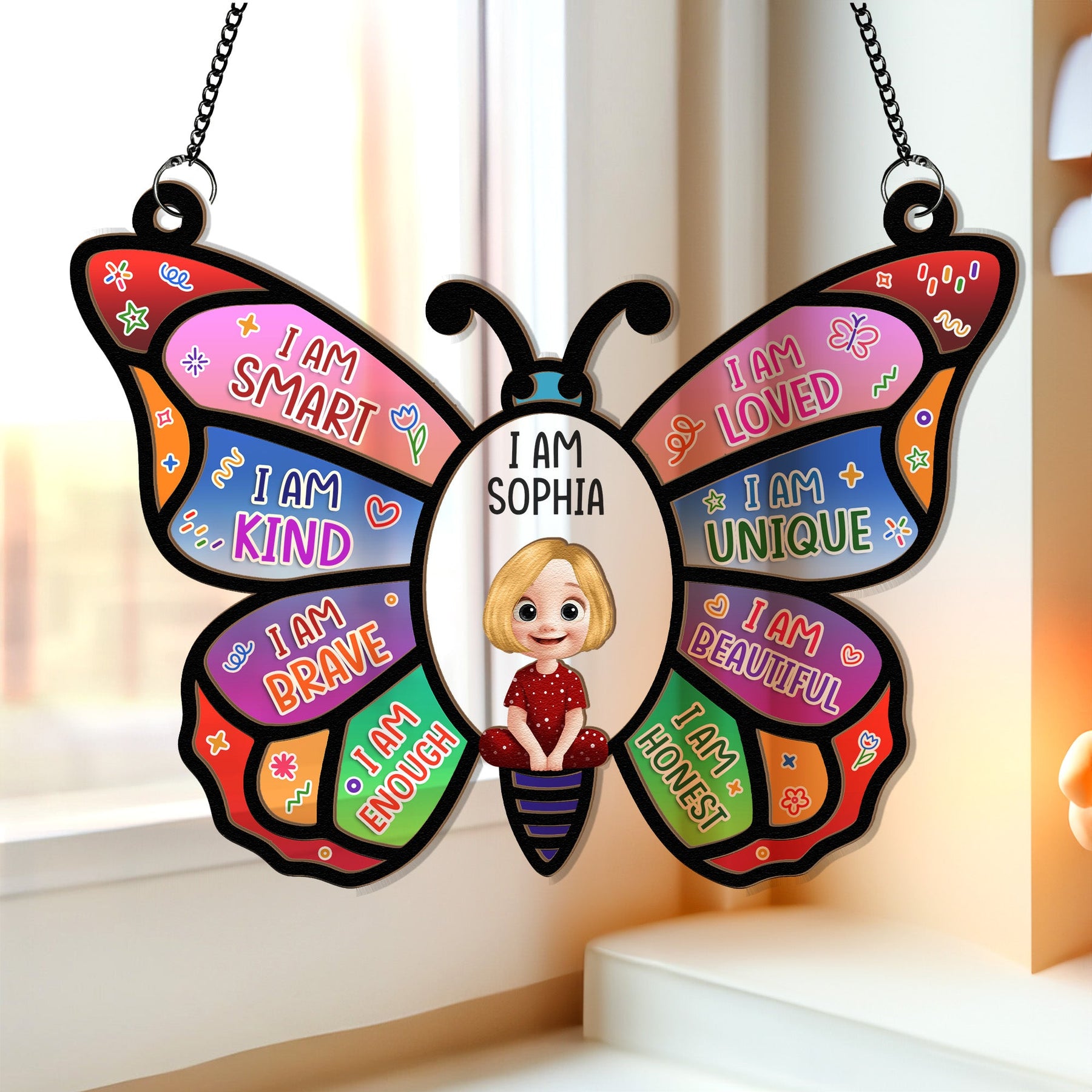 I Am Affirmation - Personalized Window Hanging Suncatcher
