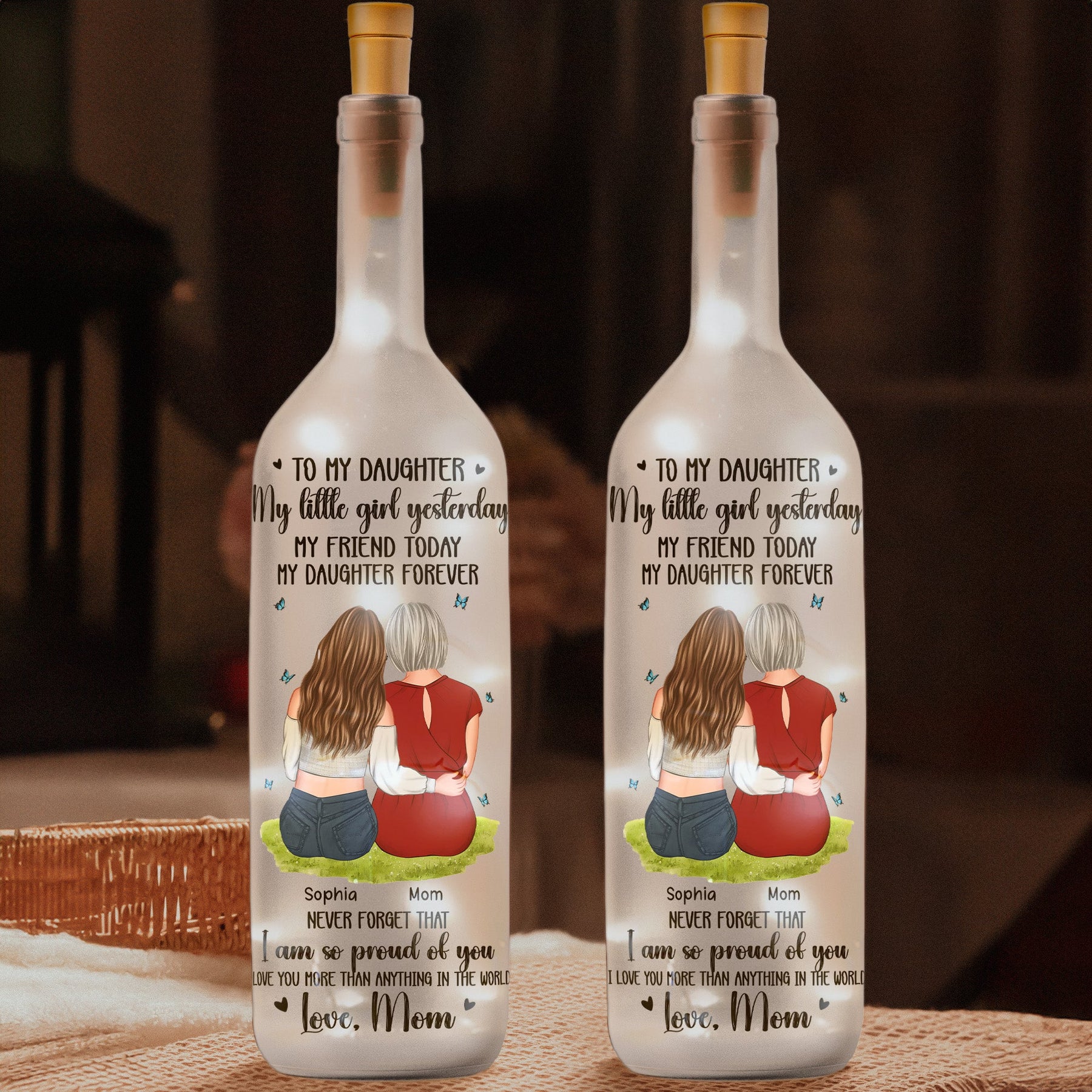 I Am So Proud Of You Gift For Daughter Son - Personalized Bottle Lamp