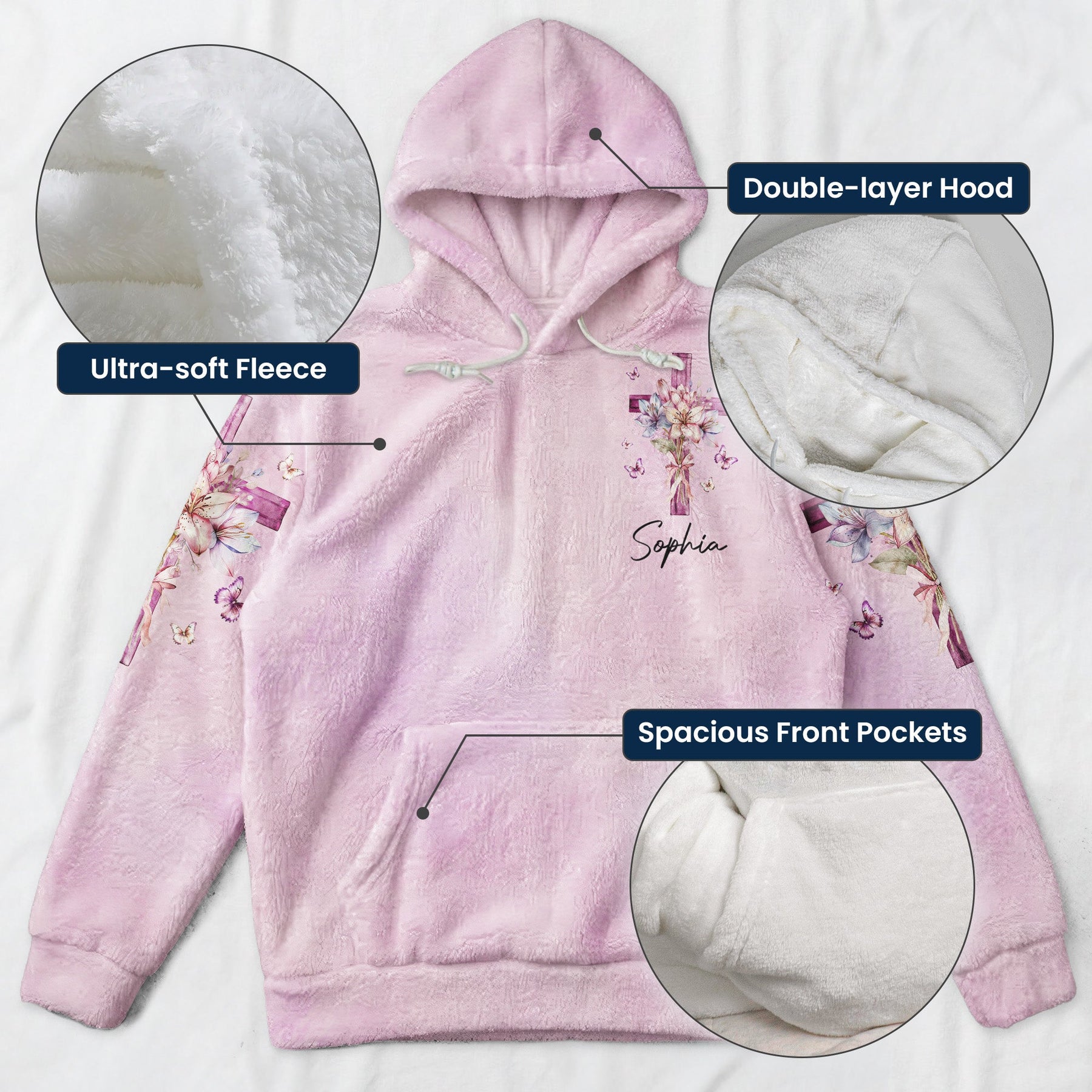 I Believe In God And The Power Of Prayer - Personalized Fleece Hoodie
