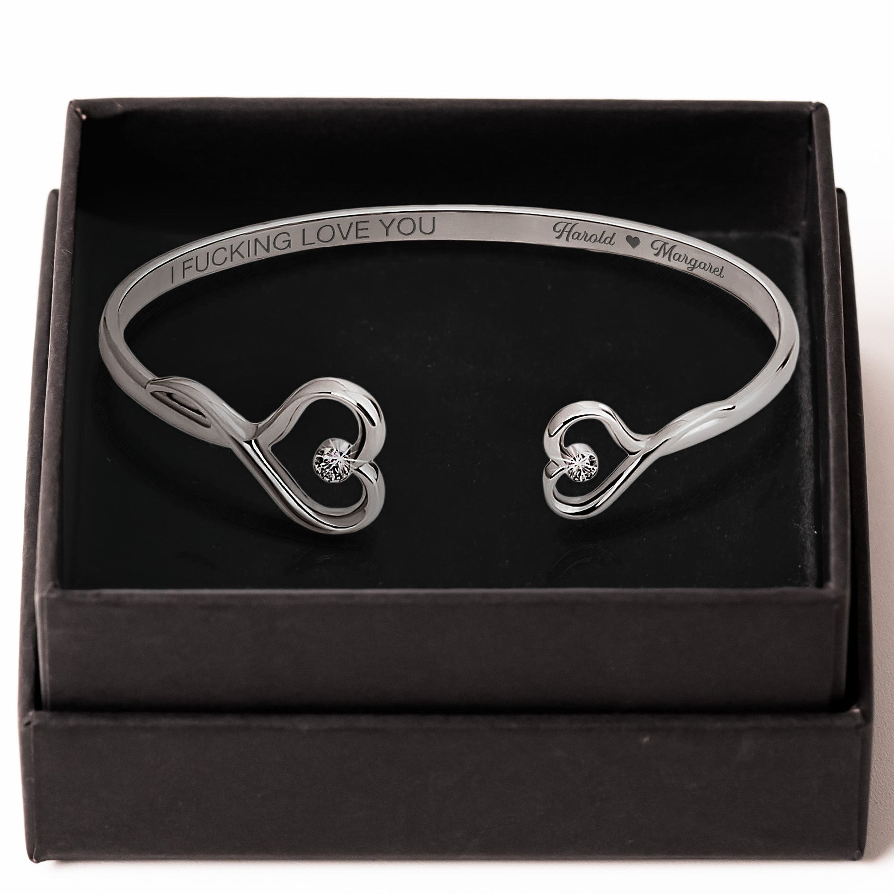 I F*cking Love You Funny Gift For Her - Personalized Heart Bracelet