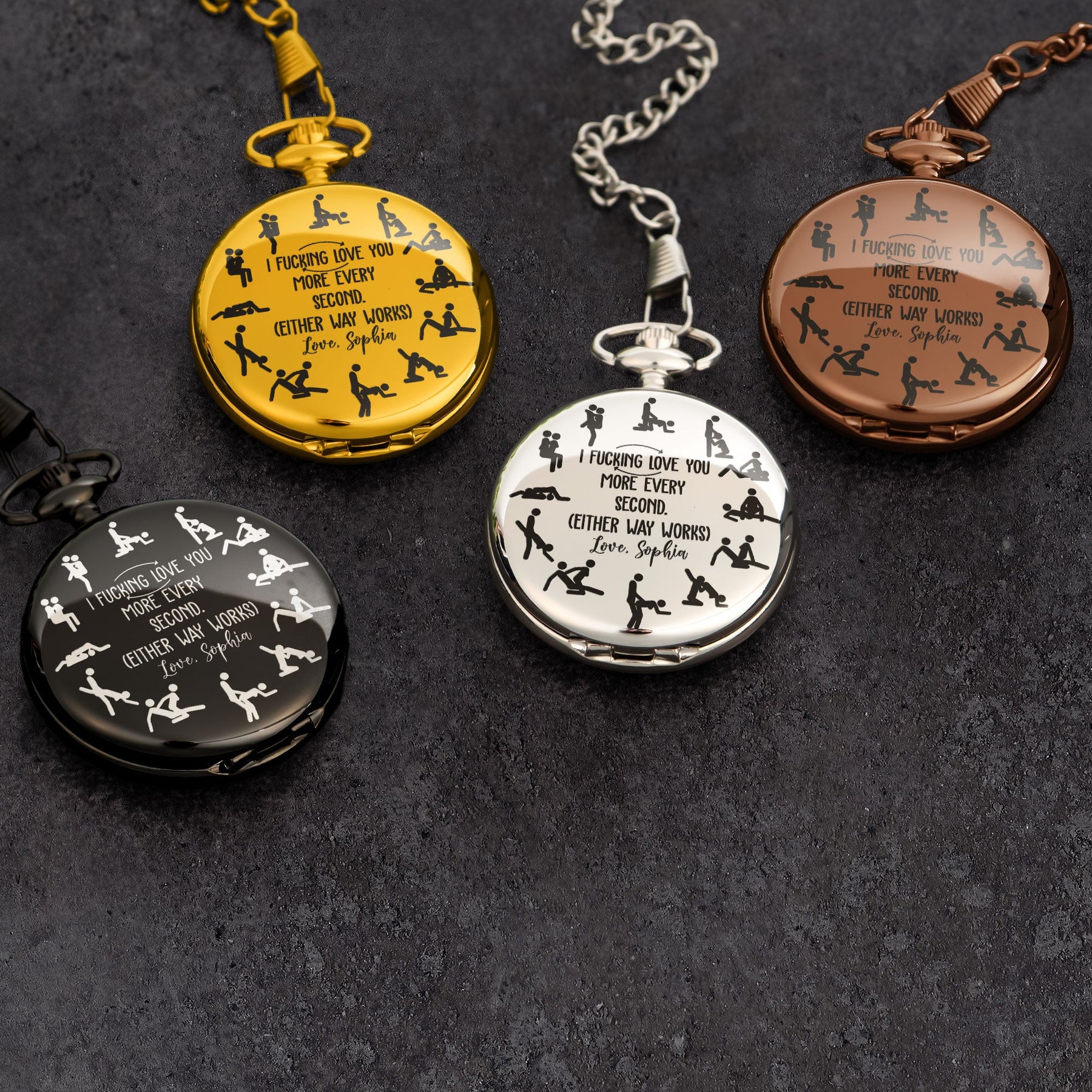 I Fcking Love You More Every Second - Personalized Pocket Watch