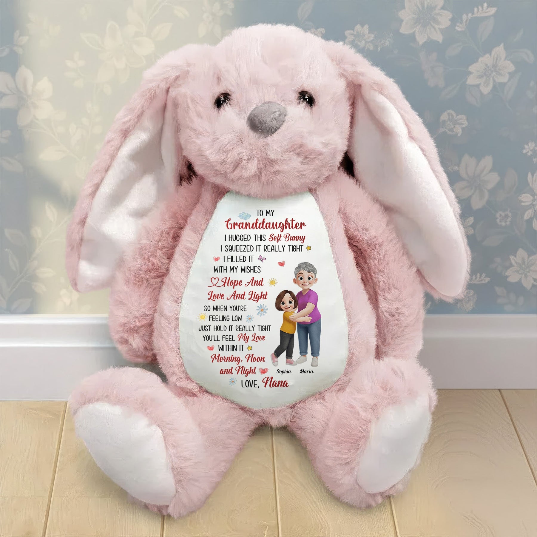 I Filled It With My Wishes - Personalized Bunny Plush