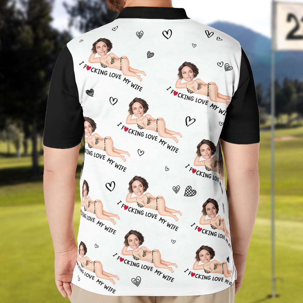 I Love My Wife - Property Funny Gift For Husband - Personalized Photo Polo Shirt