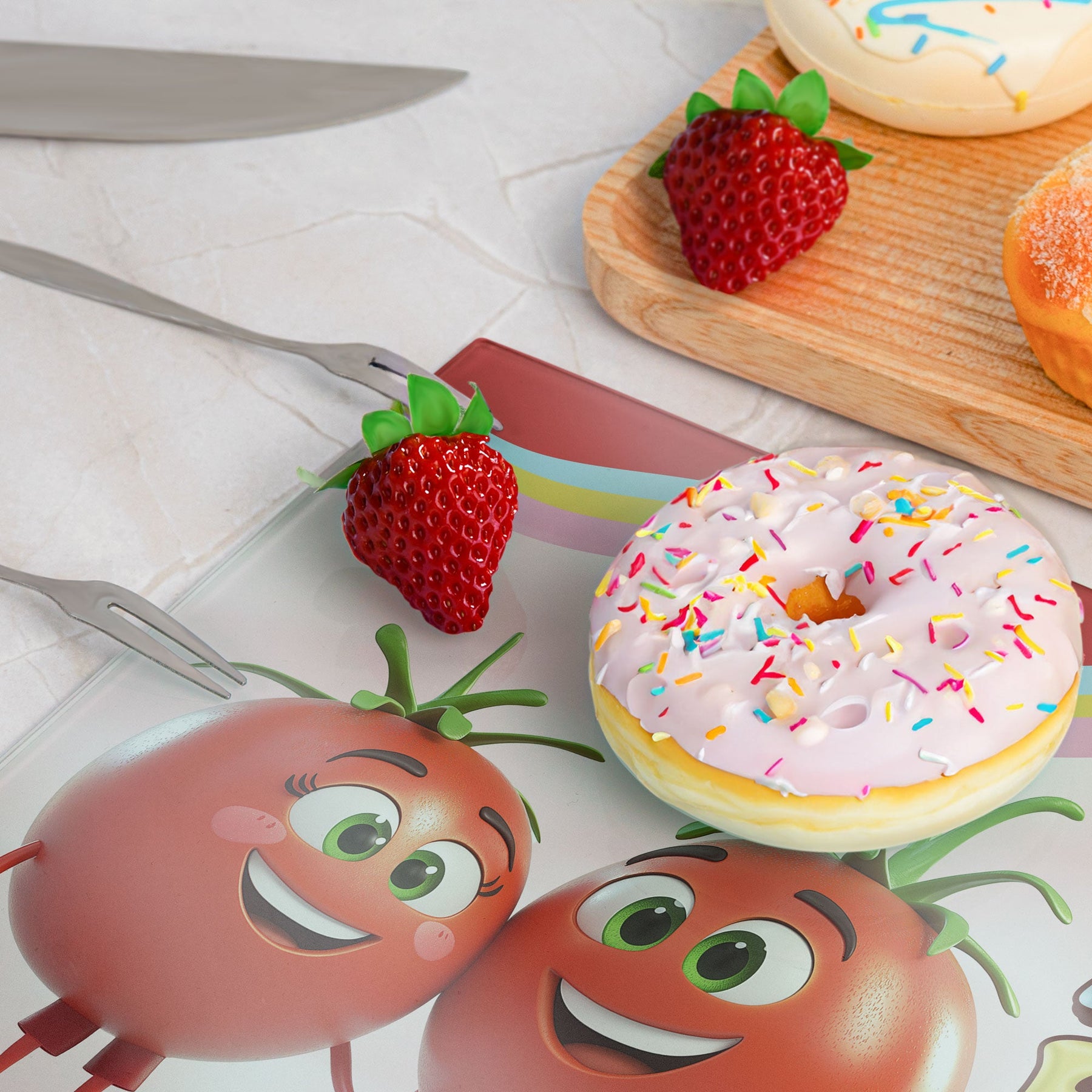 I Love You From Head Tomatoes - Personalized Glass Cutting Board