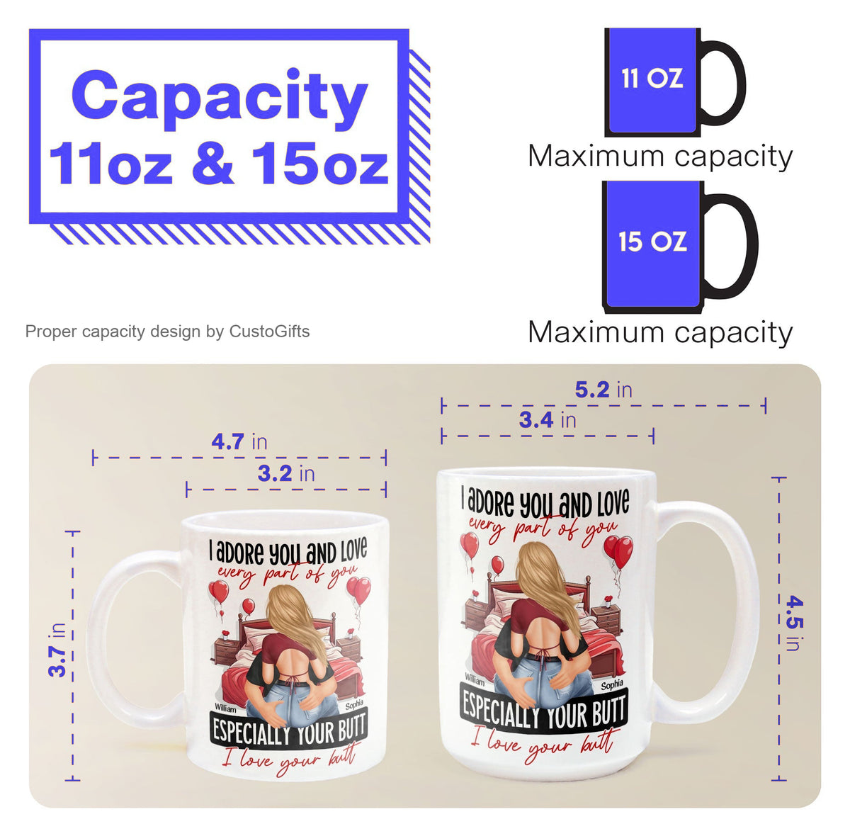 I Love Your Butt - Personalized Mug