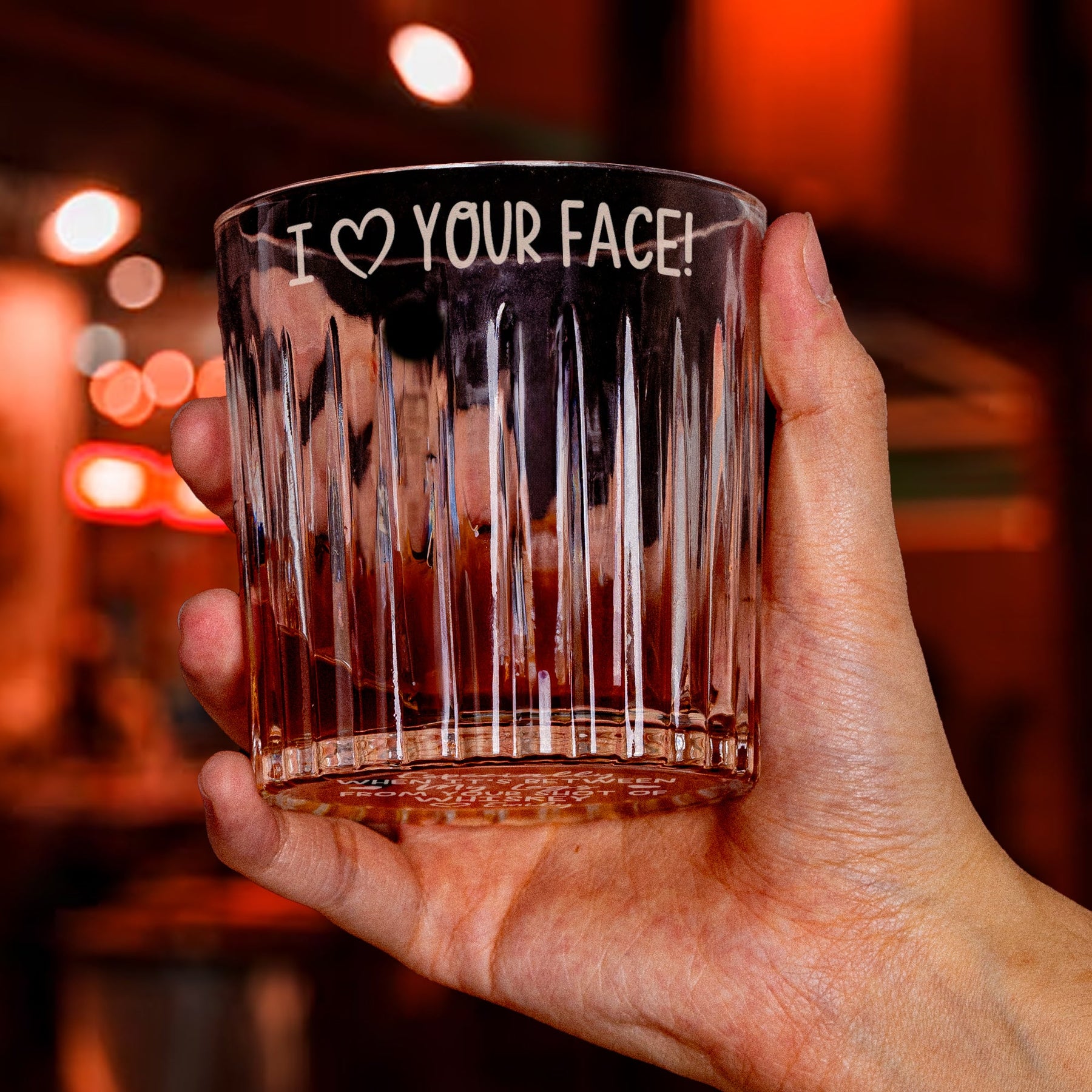 I Love Your Face Especially Naughty Gifts For Husband, BF - Personalized Engraved Whiskey Glass
