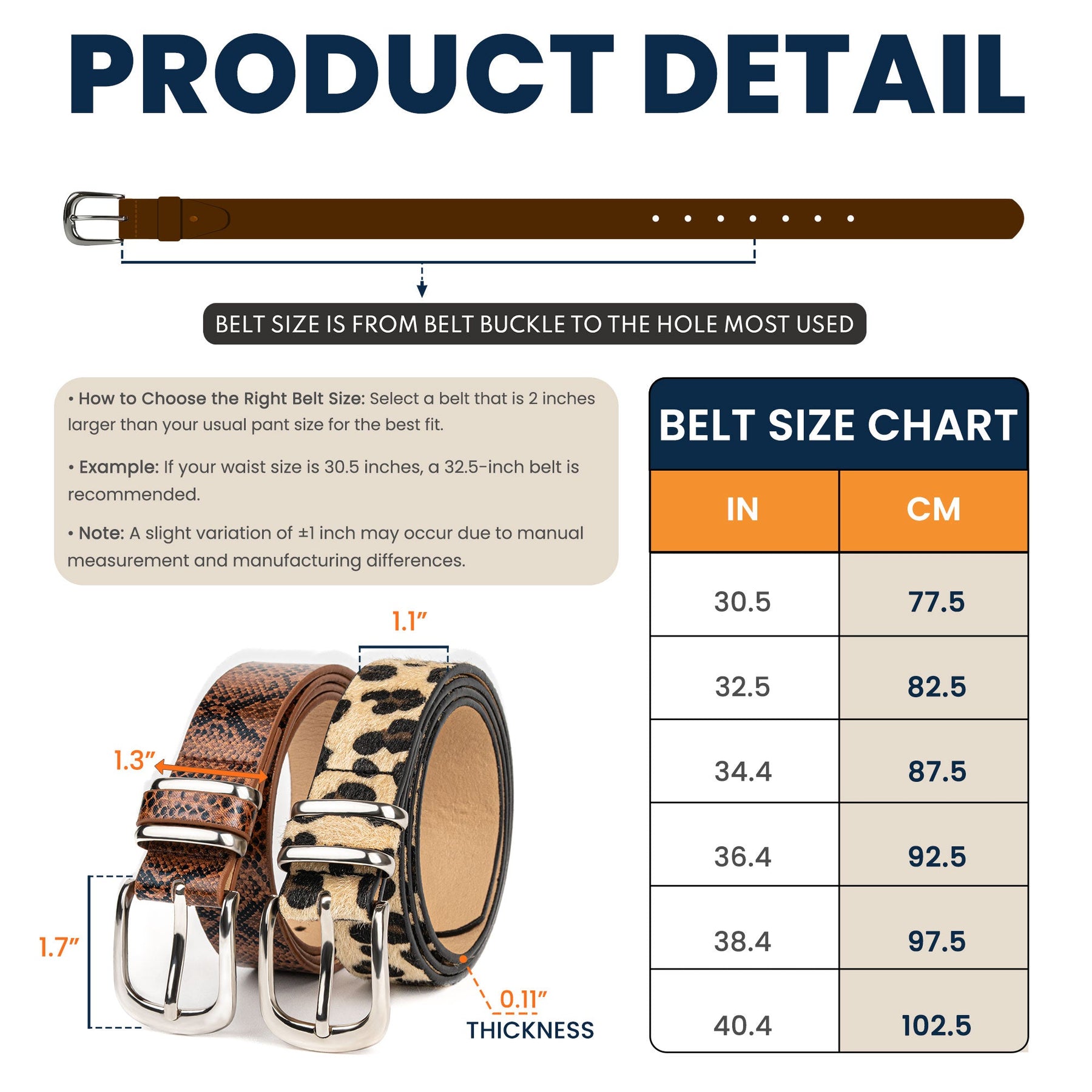 I Miss Your Face - Personalized Animal Print Leather Belt