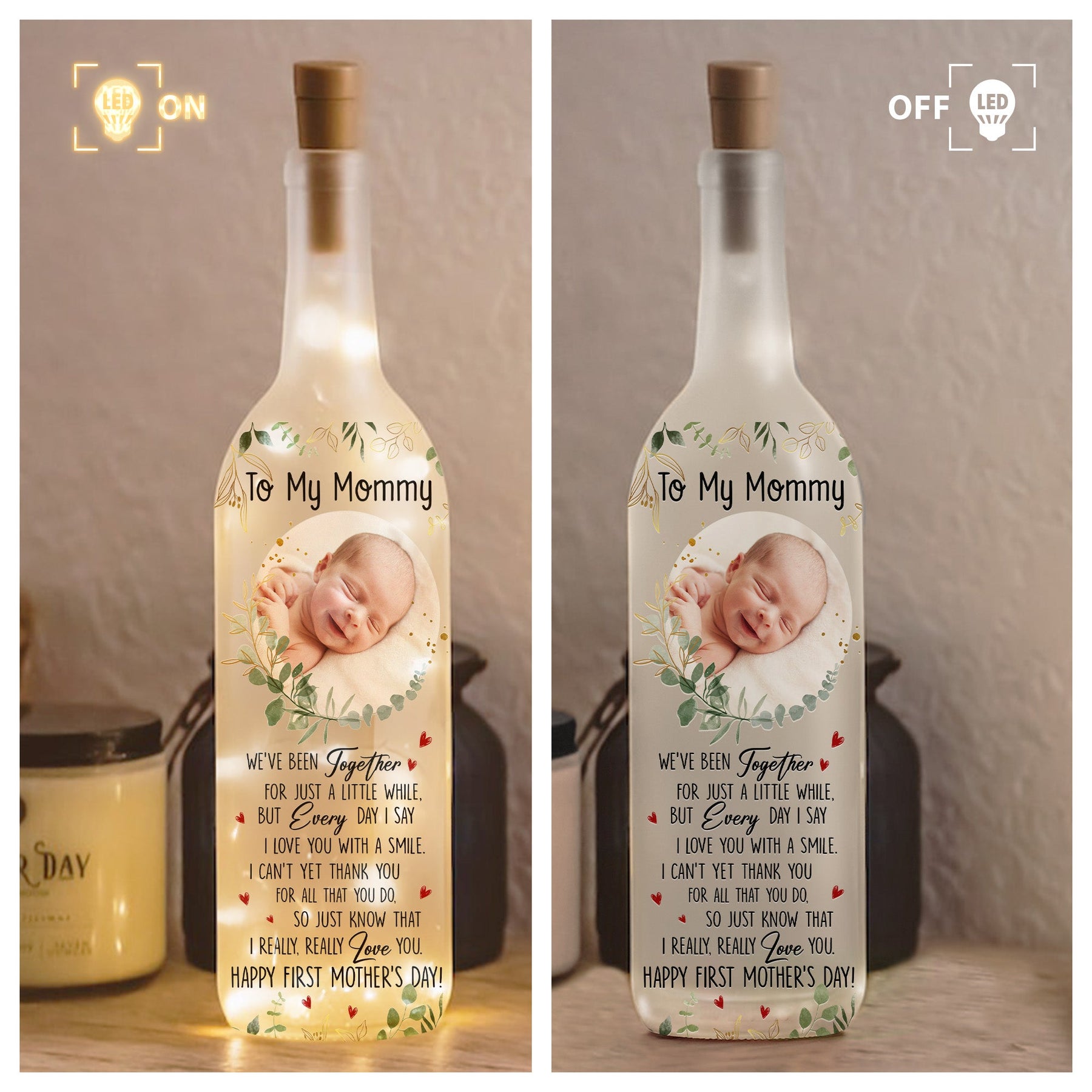 I Really, Really Love You Mommy - 1st Mother's Day - Personalized Photo Bottle Lamp