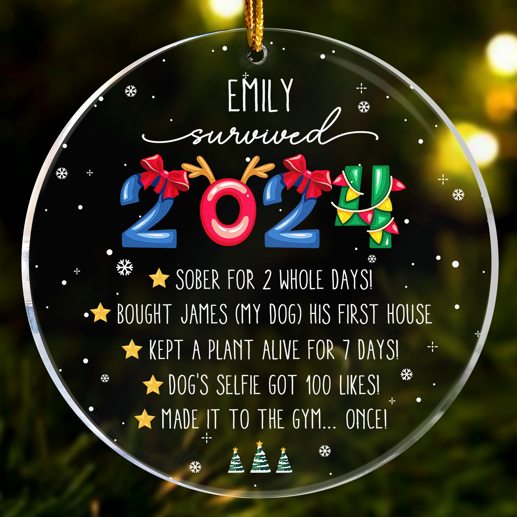 I Survived 2026 - Funny Year In Review - Personalized Acrylic Ornament