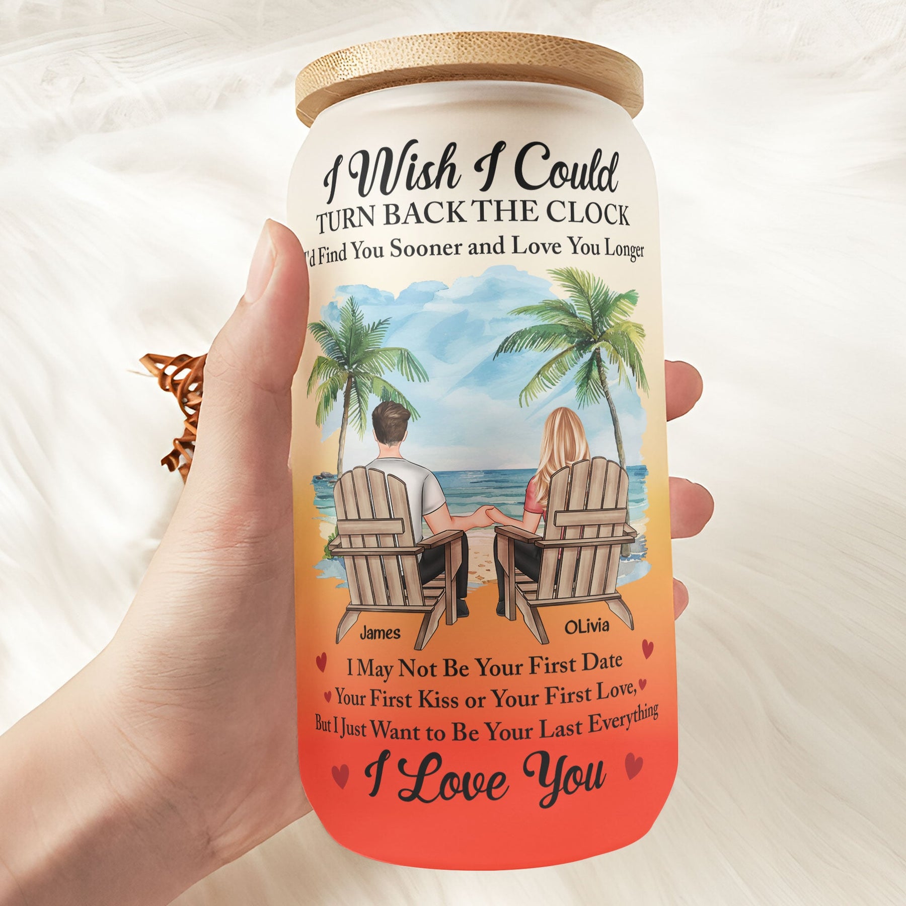 I Wish I Could Turn Back The Clock - Personalized Frosted Glass Cup