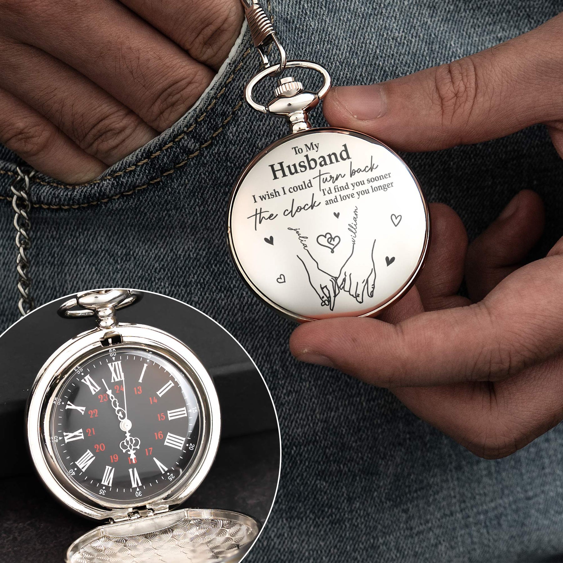 I Wish I Could Turn Back The Clock - Personalized Pocket Watch