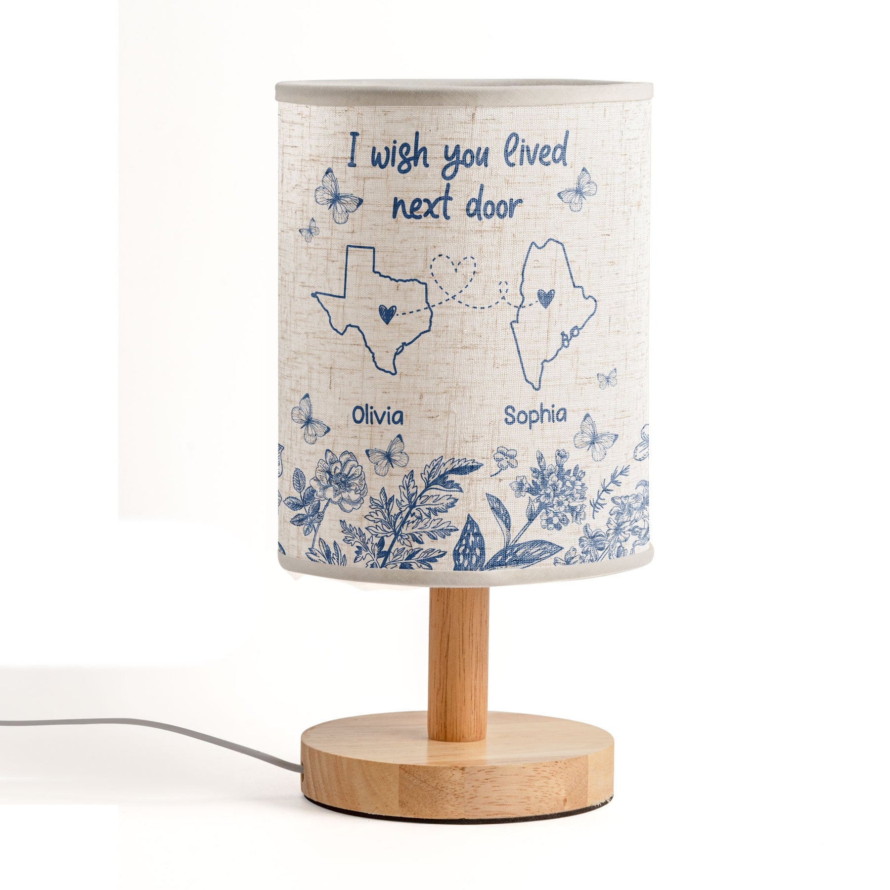 I Wish You Lived Next Door - Personalized Fabric Lamp