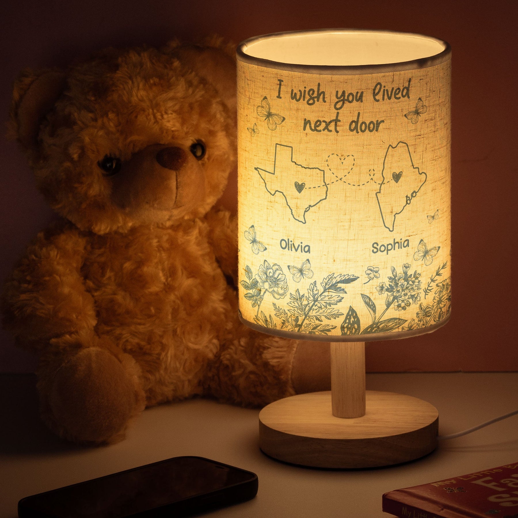 I Wish You Lived Next Door - Personalized Fabric Lamp