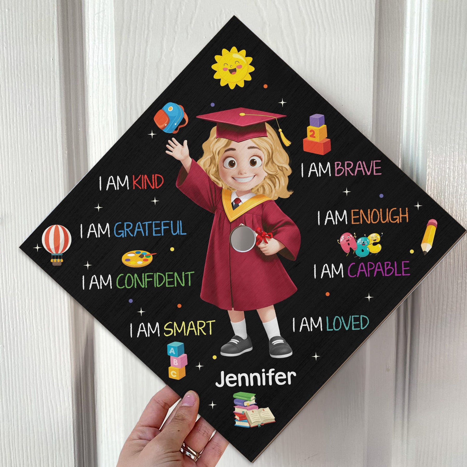 I Am Kind Pre-K Kindergarten Graduation - Personalized Graduation Cap Topper