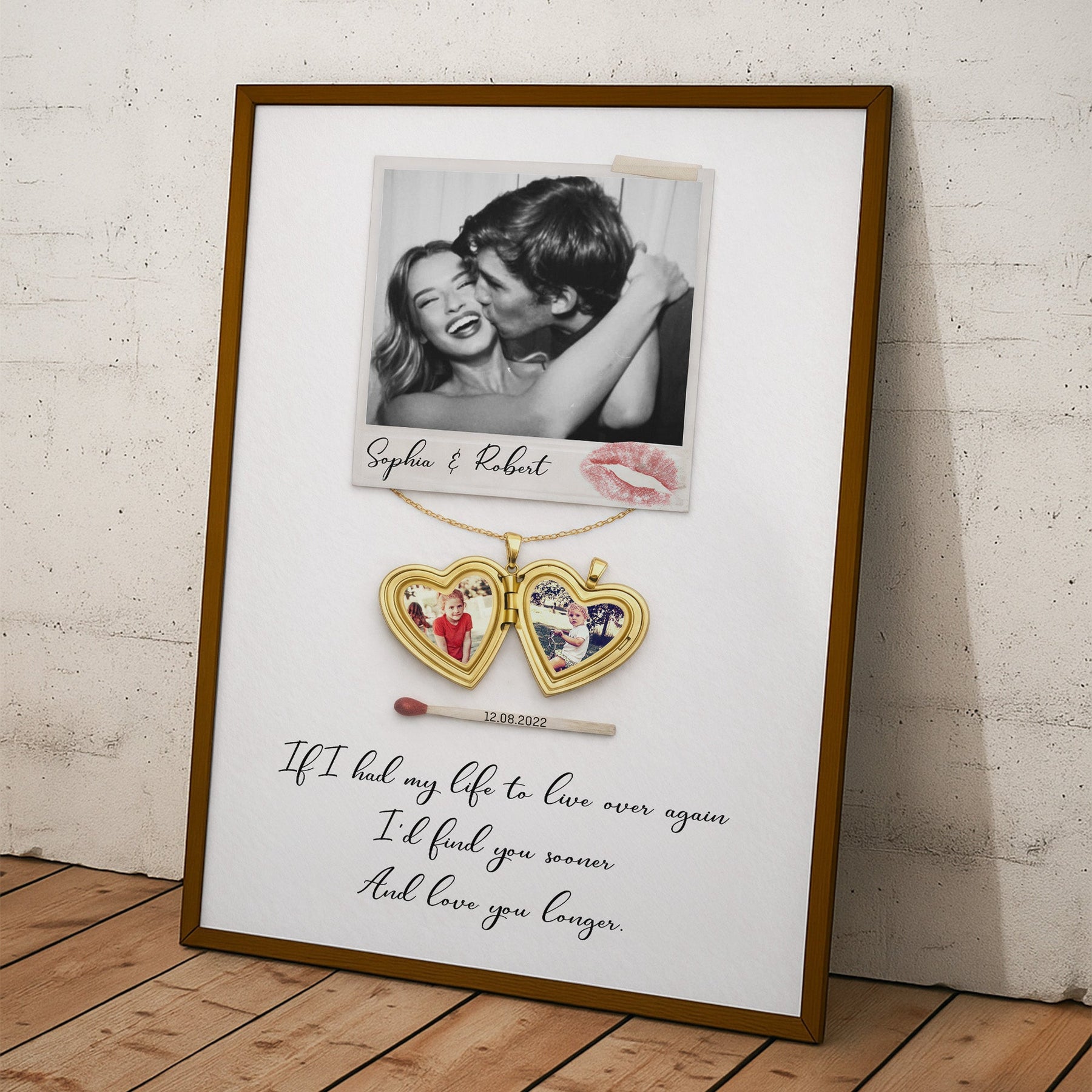 I’d Find You Sooner And Love You Longer - Custom Couples Photo & Childhood Photos - Personalized Photo Poster