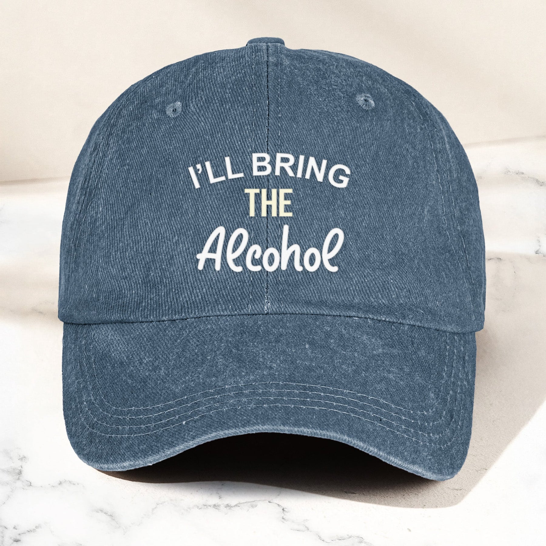 I'll Bring The Bad Decisions, Alcohol, Bail Money Girls Trip - Personalized Distressed Denim Cap