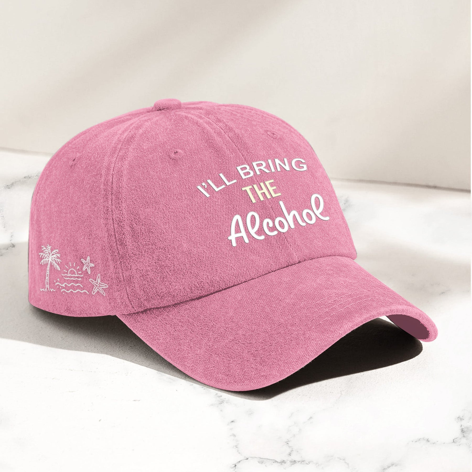 I'll Bring The Bad Decisions, Alcohol, Bail Money Girls Trip - Personalized Distressed Denim Cap