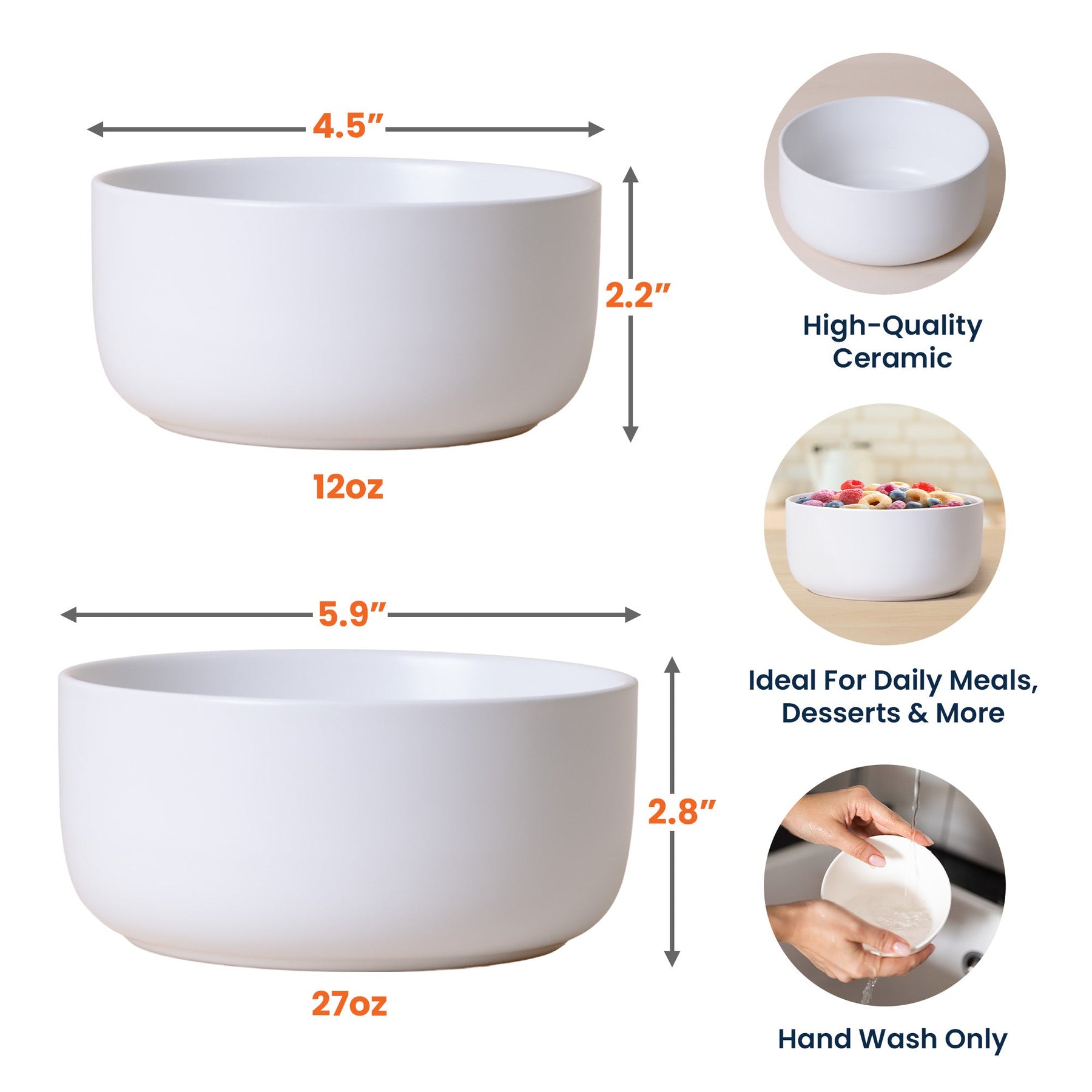 Ice Cream Popcorn Snack - Personalized Ceramic Bowl