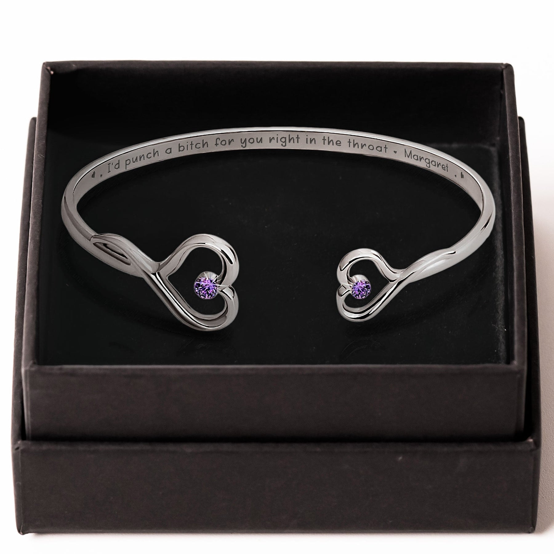 I'd Punch A B*tch For You Right In The Throat - Personalized Heart Bracelet