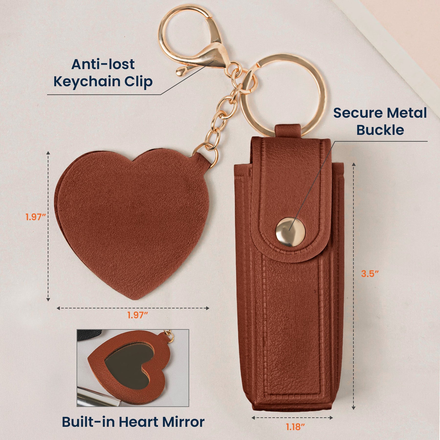 If Besties Were Flowers I'd Pick You Dark Ver - Personalized Leather Lipstick Case With Mirror Keychain