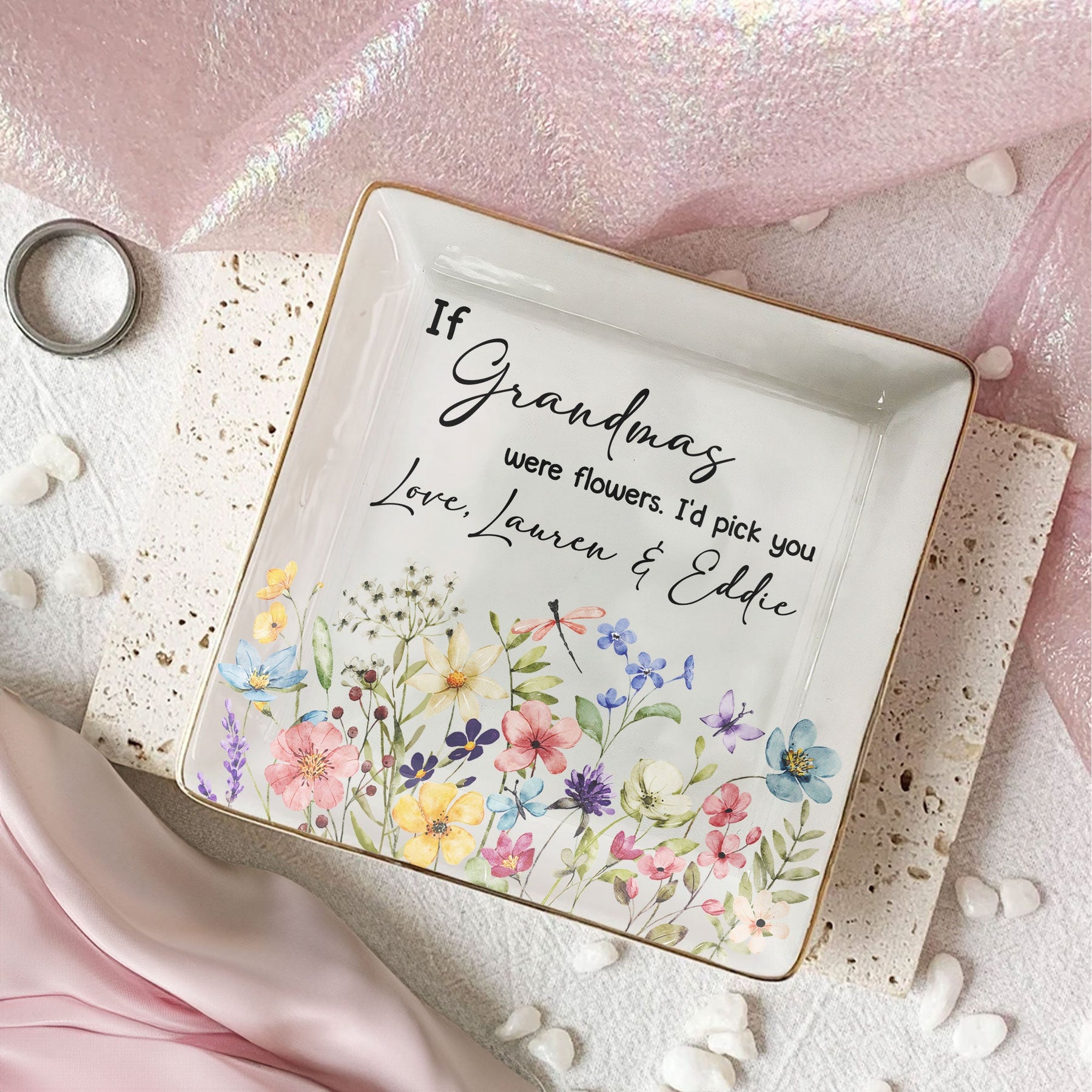 If Grandmas Were Flowers I'd Pick You - Personalized Jewelry Dish