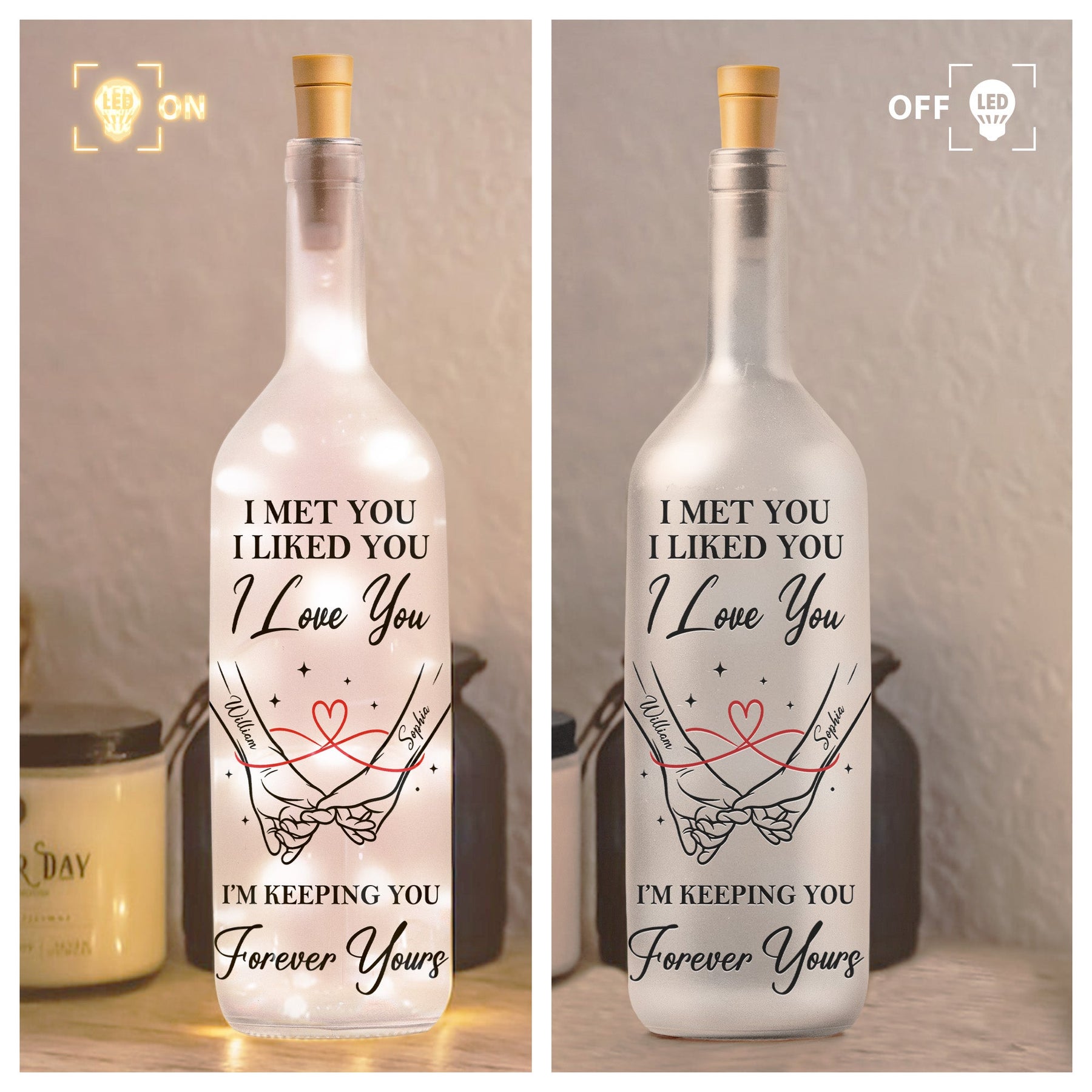 If I Had My Life To Live Over Again I’d Find You Sooner And Love You Longer - Personalized Bottle Lamp