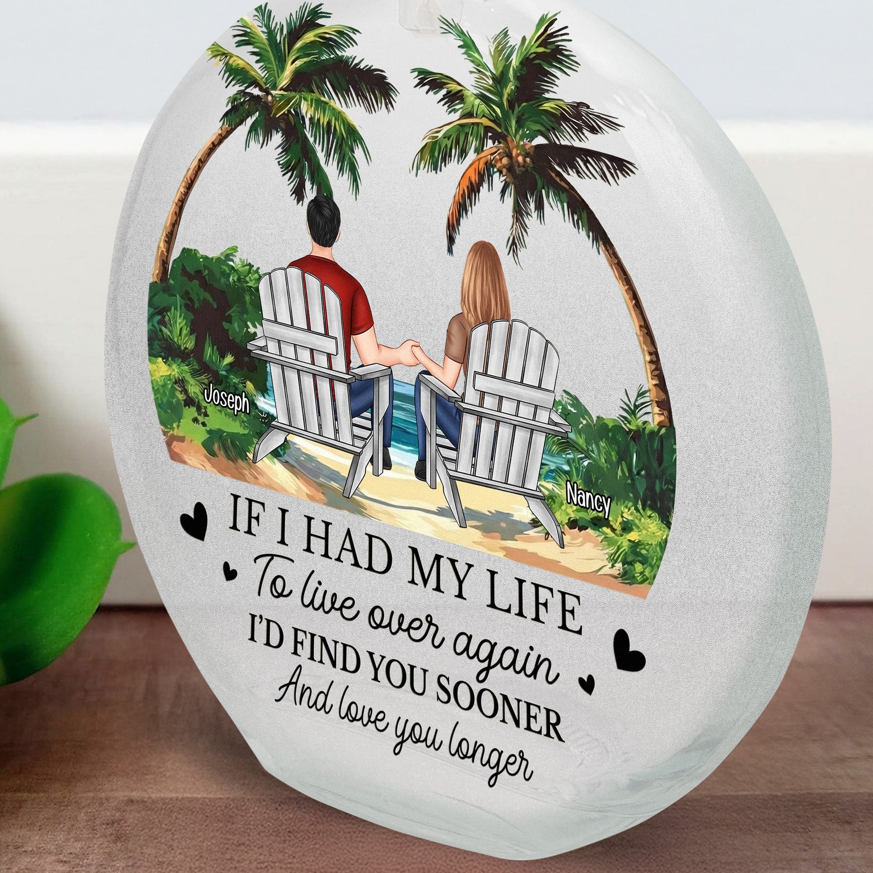 If I Had My Life To Live Over Again I’d Find You Sooner And Love You Longer - Personalized Night Light