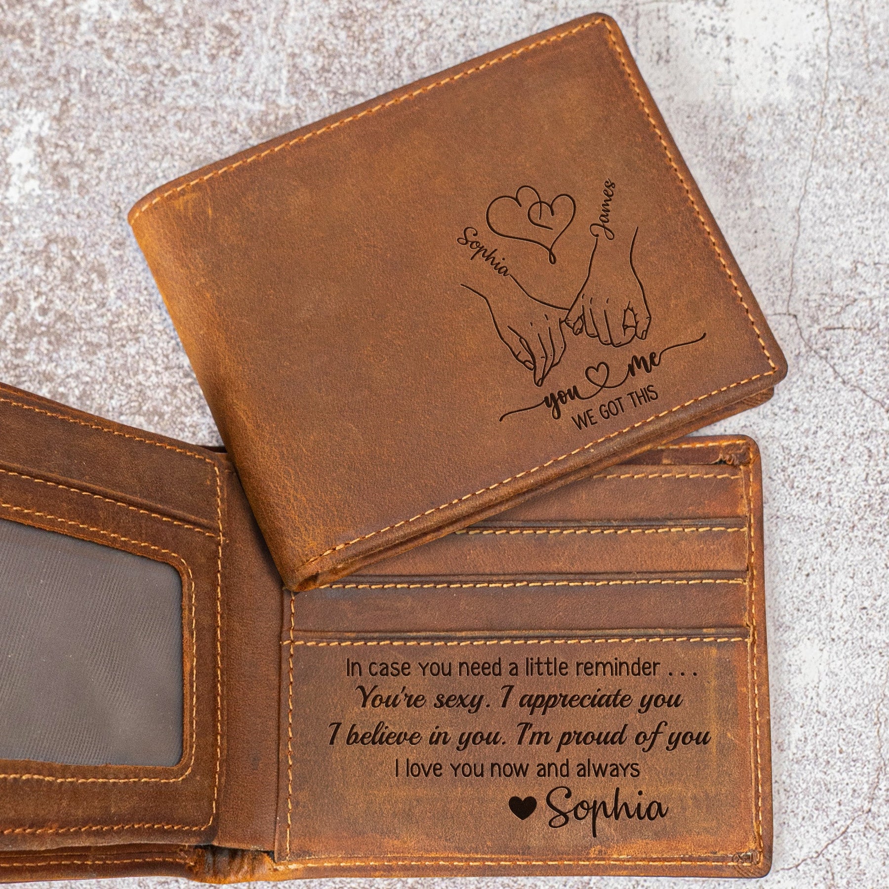 In Case You Need A Little Reminder - Personalized Leather Wallet