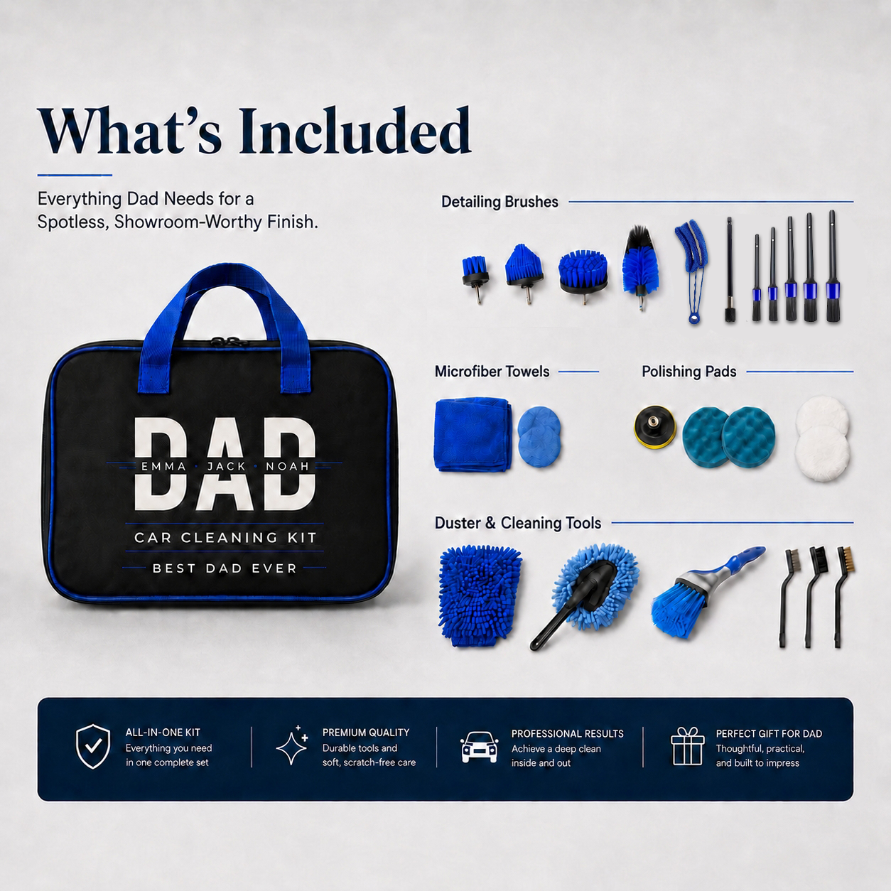 27 Pcs Car Cleaning Kit – The Perfect Gift For Dad Or Husband - Personalized Car Cleaning Kit