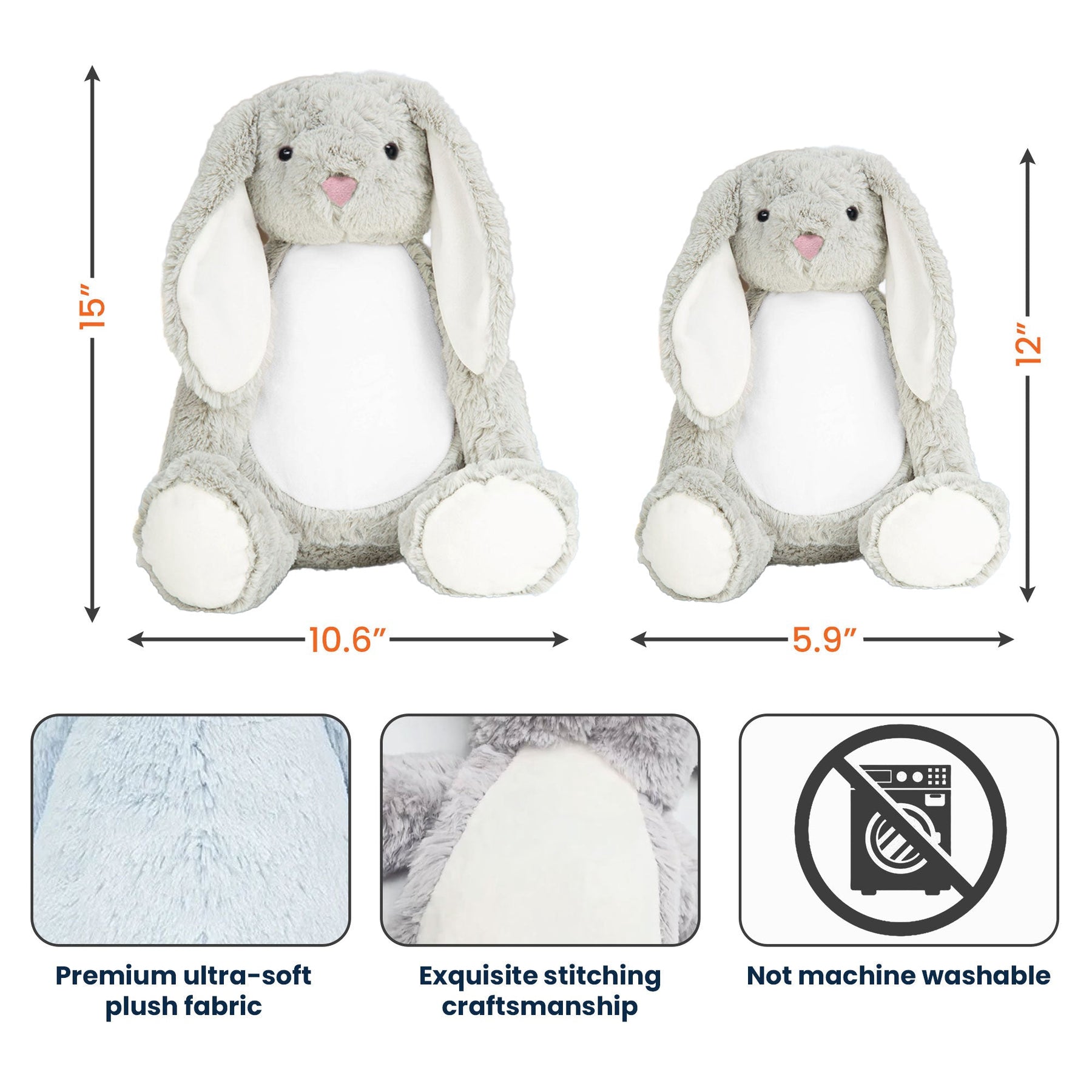 Initial Name Cute Cartoon - Personalized Bunny Plush