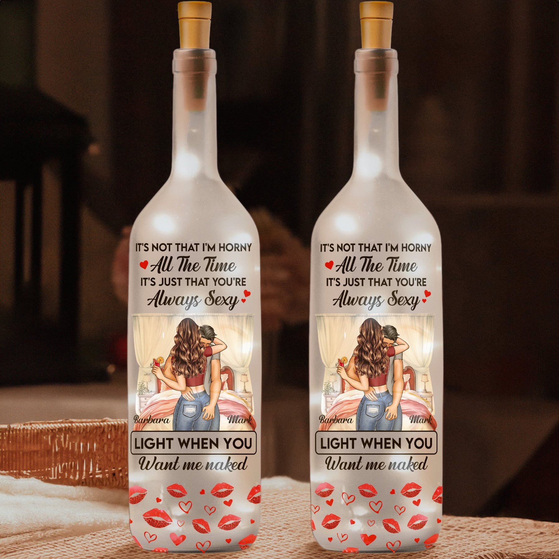 It's Not That I'm Horny All The Time - Naughty Gifts For Couples - Personalized Bottle Lamp
