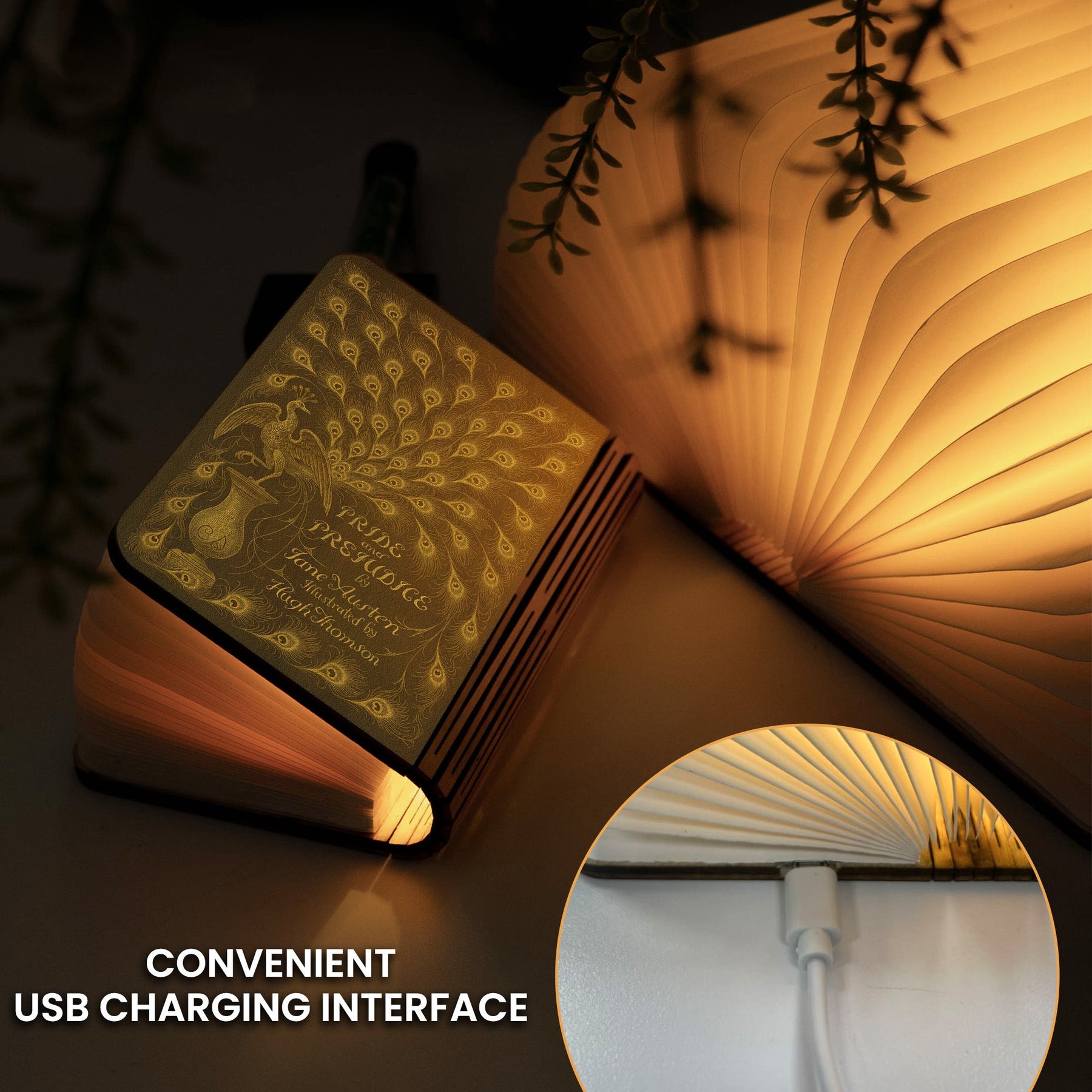 Jane Austen Old Book Cover - Personalized Book Lamp
