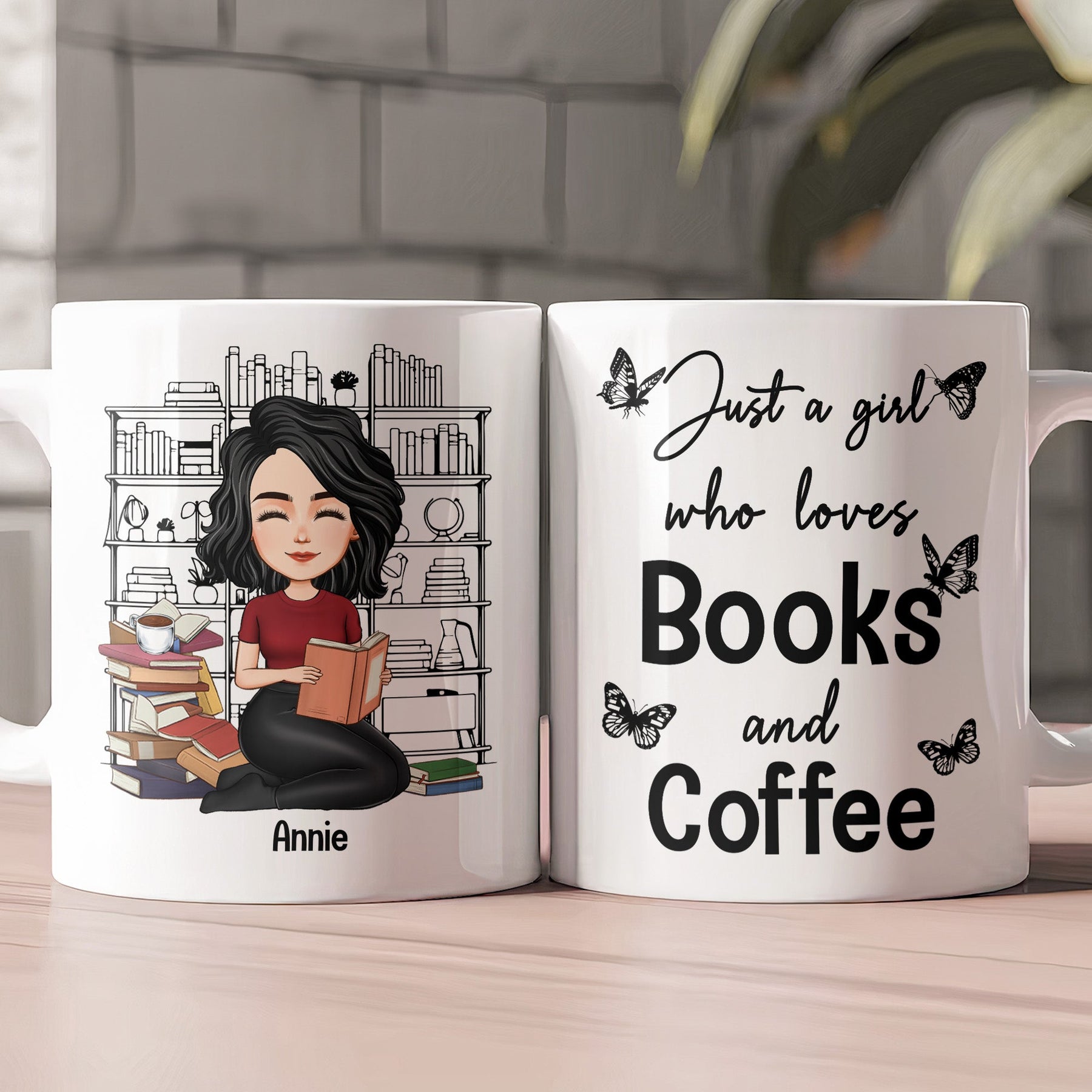 Just A Girl Who Loves Books And Coffee - Custom Gift Set