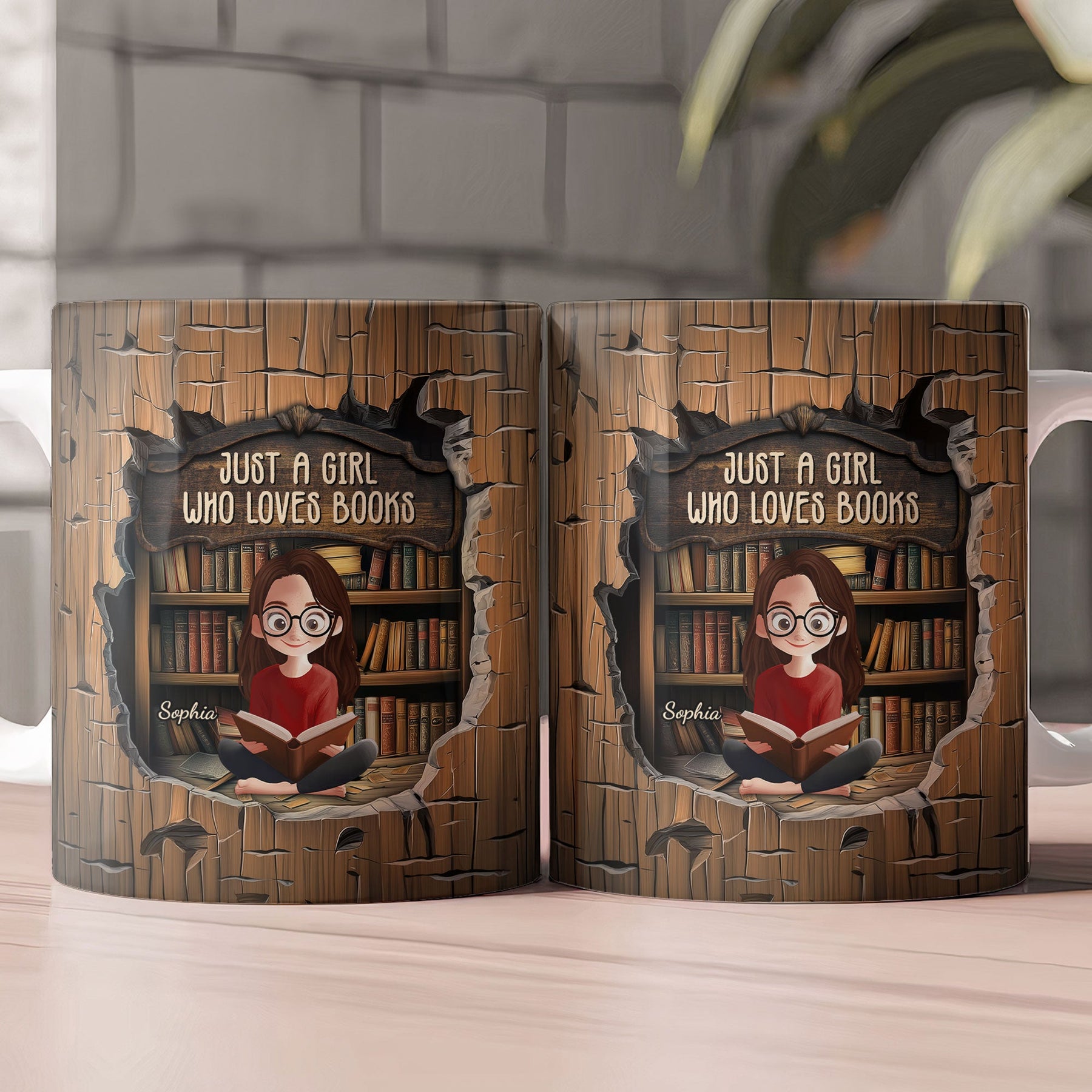 Just A Girl Who Loves Books - New Version - Personalized Mug
