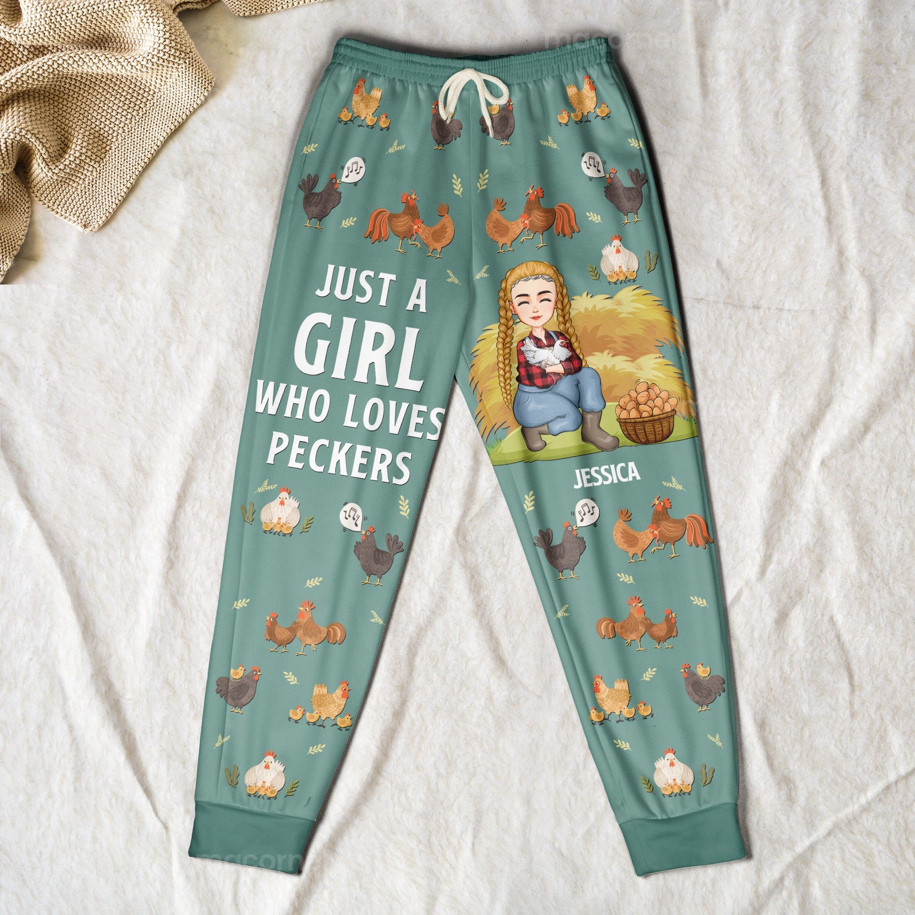 Just A Girl Who Loves Peckers - Personalized Sweatpants - Gift For Daughter