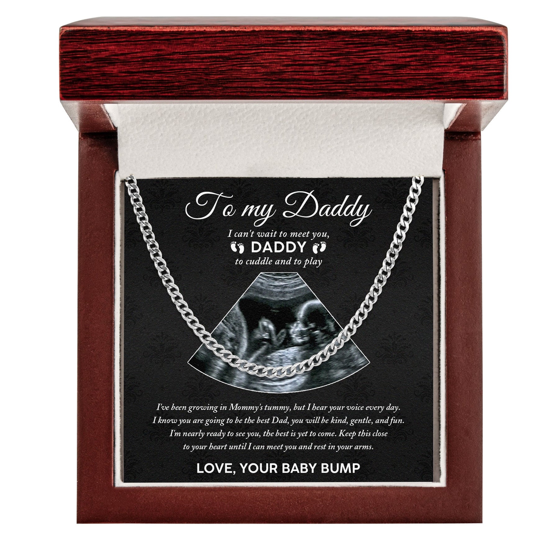 Keep This Close To Your Heart Until I Can Meet You - Personalized Photo Men's Cuban Link Chain