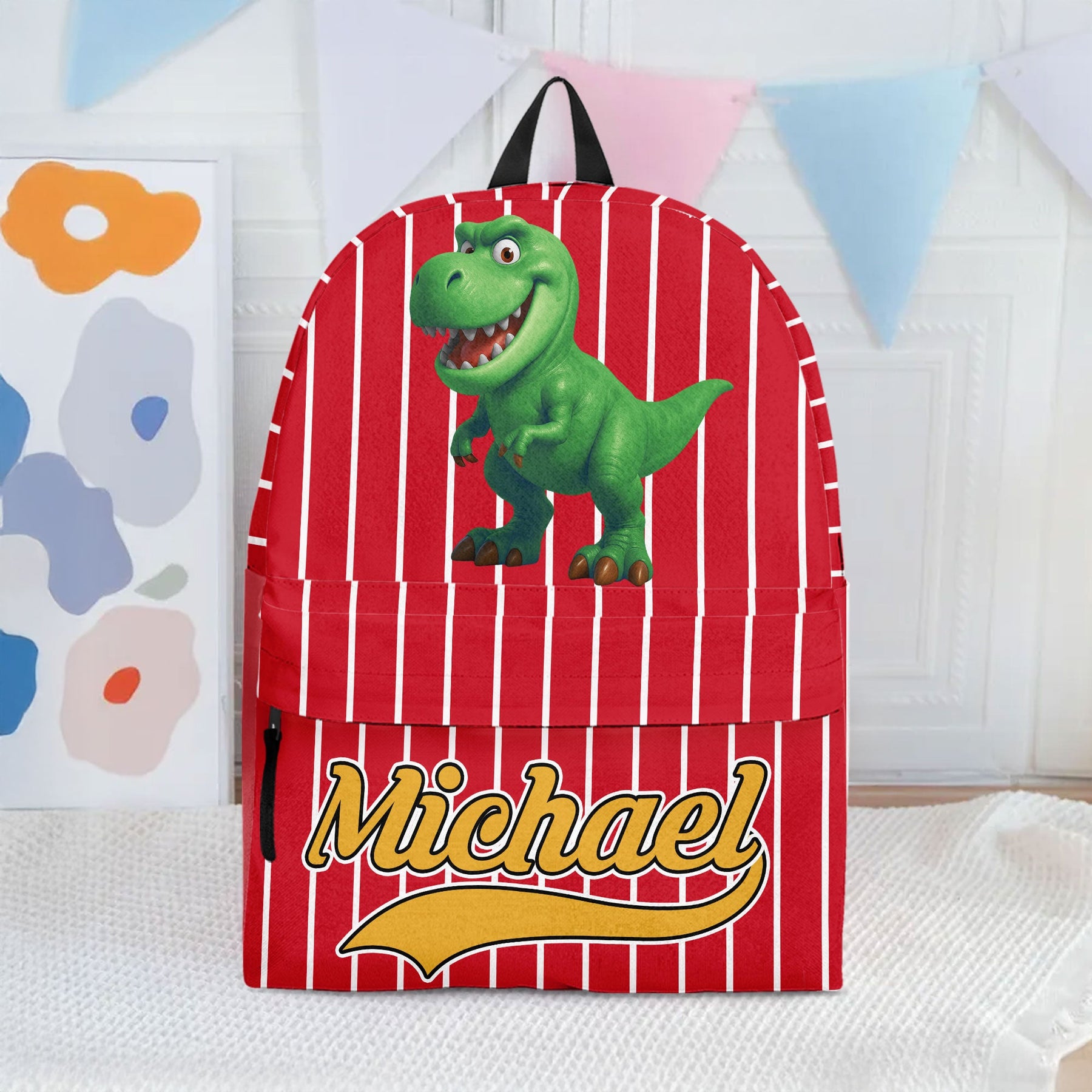 Kid Cartoon Dinosaurus Vehicles - Personalized Backpack