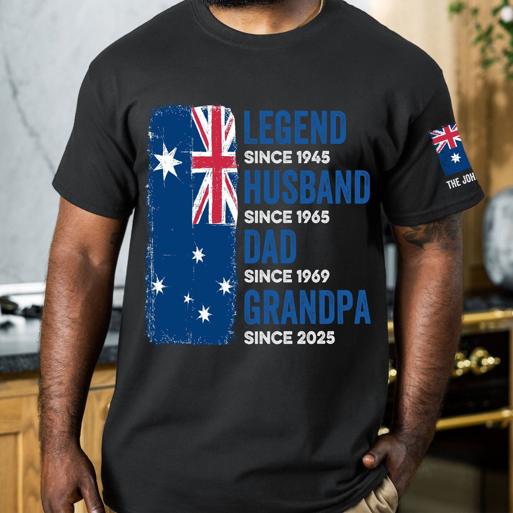 Legend, Husband, Dad And Grandpa - Australia Flag Version - Personalized Shirt