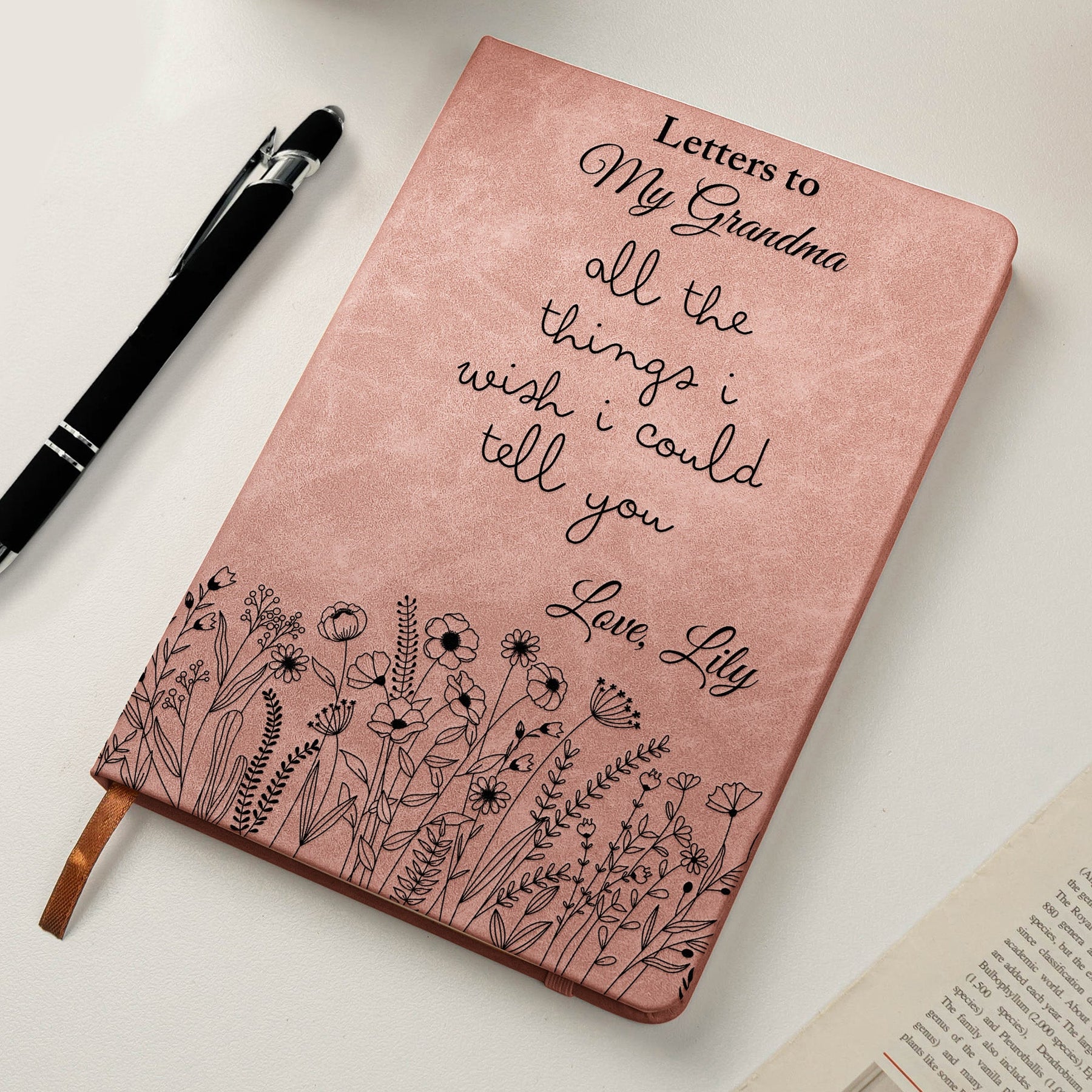 Letter To Loved One Grief & Remembrance Book - Memorial Journal - Personalized Leather Journal