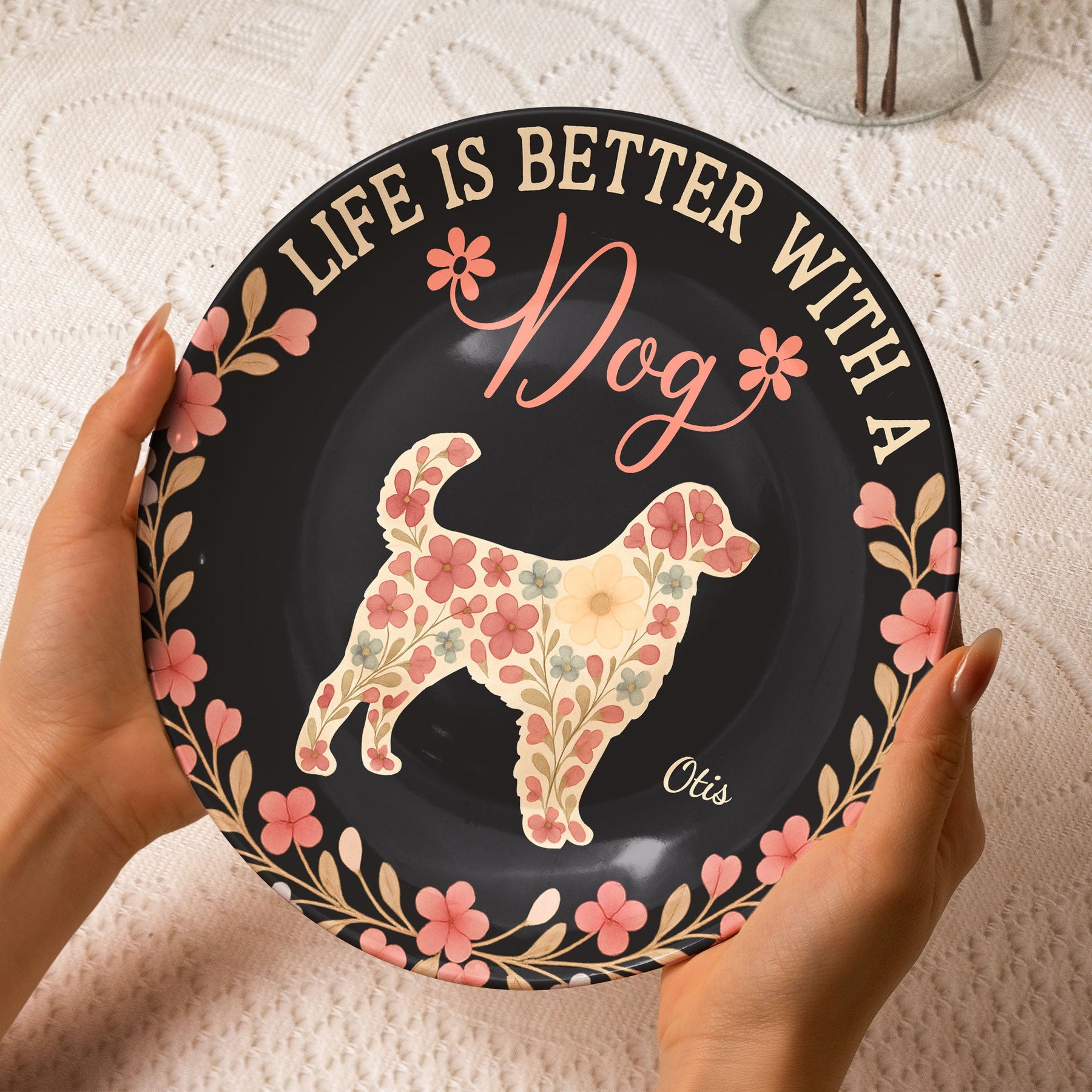 Life Is Better With A Dog - Personalized Ceramic Plate
